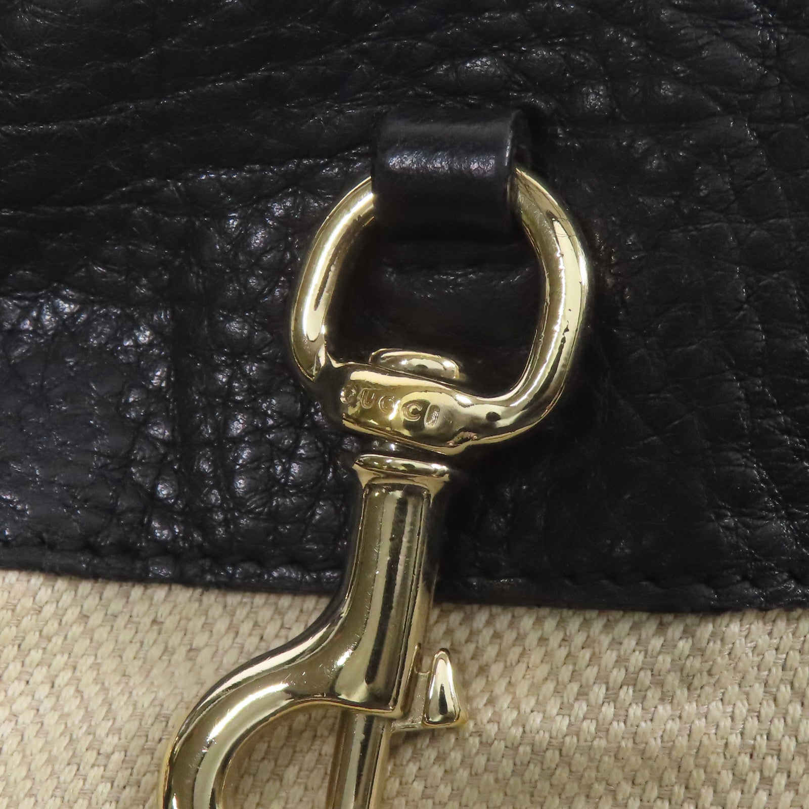 GUCCI GG GHW Soho Pebbled Chain Shoulder Bag 308982 Calfskin Leather Black