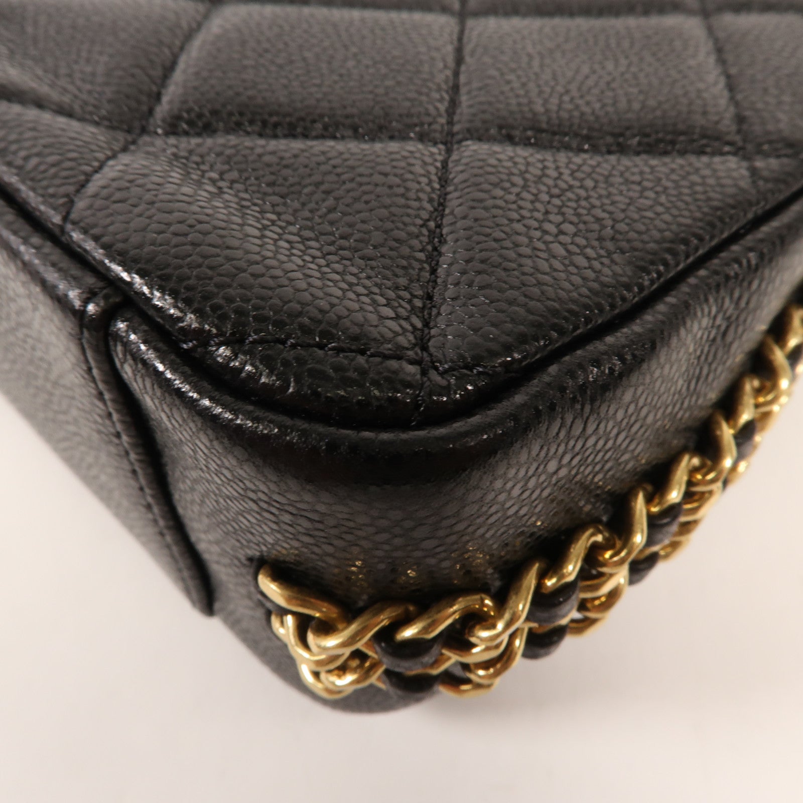 CHANEL 牛皮皮革Mini Flap Bag金扣鏈帶肩背袋