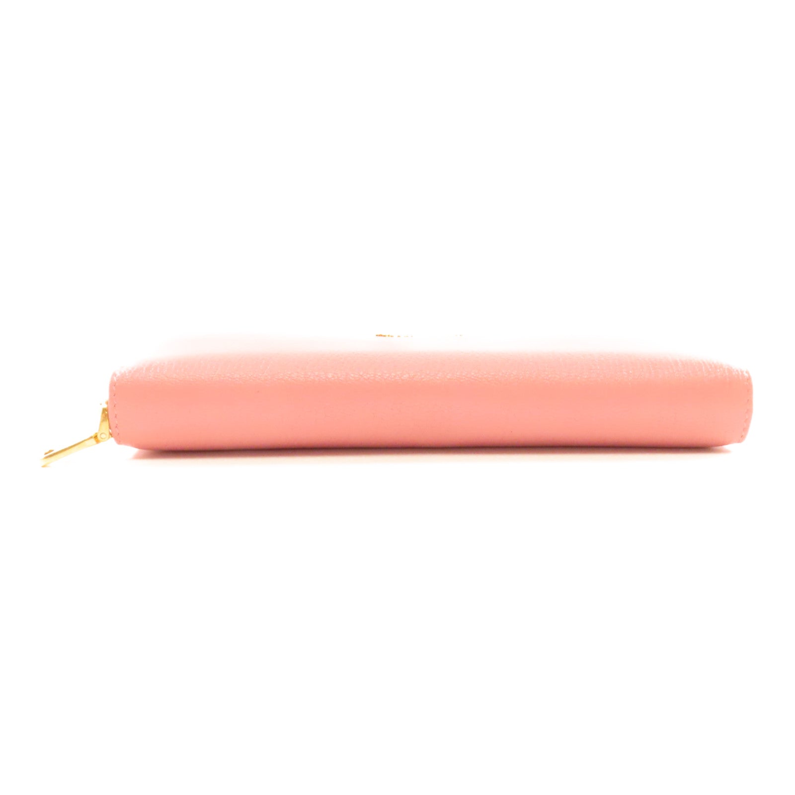 Miu Miu 牛皮皮革Long Wallet金扣長錢包粉紅色