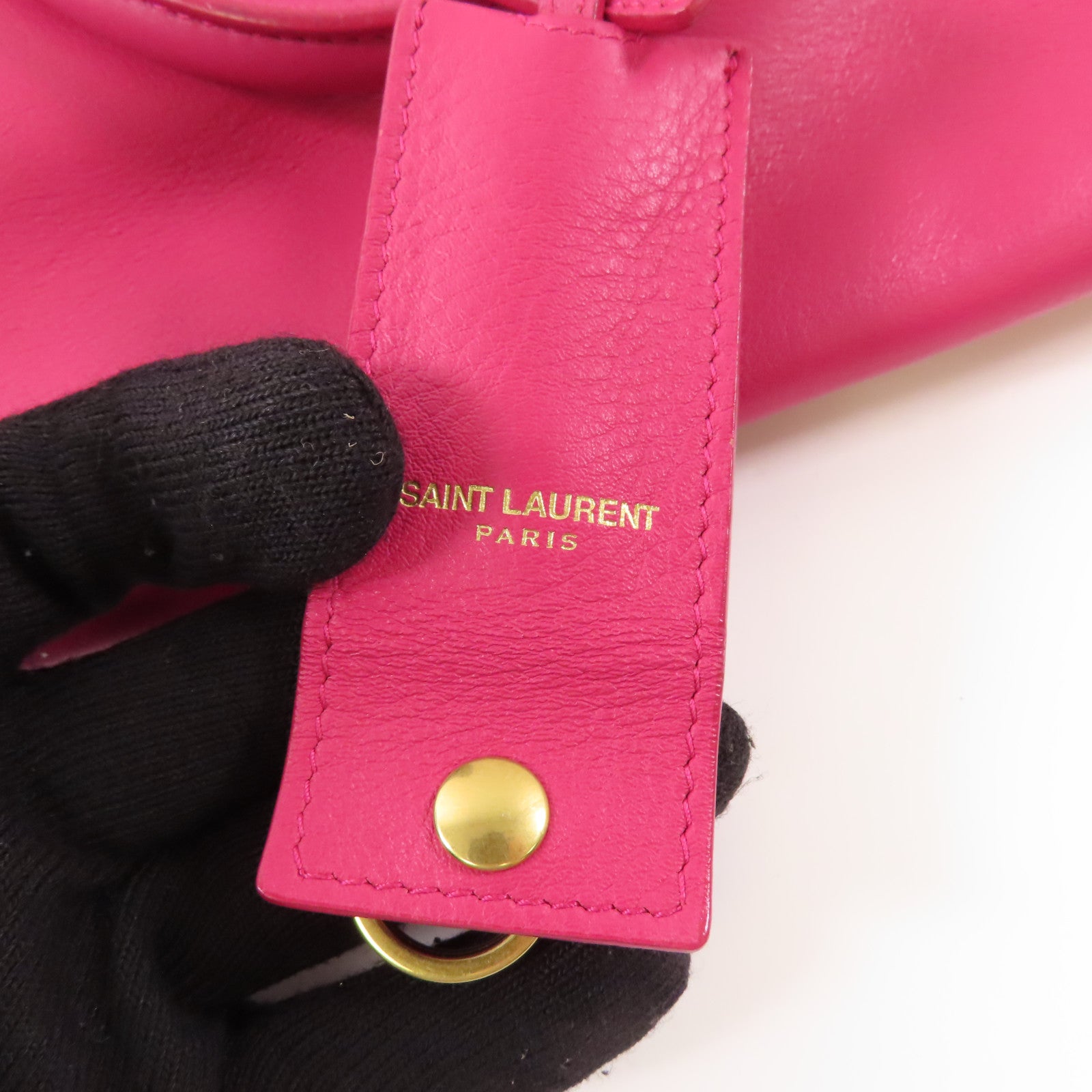 YVES SAINT LAURENT 牛皮皮革Y Cabas金扣手挽肩背兩用袋