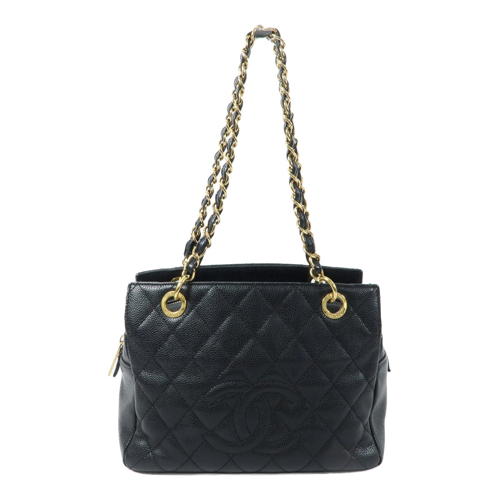 CHANEL 牛皮皮革PTT Petite Timeless Tote Bag鏈帶肩背袋