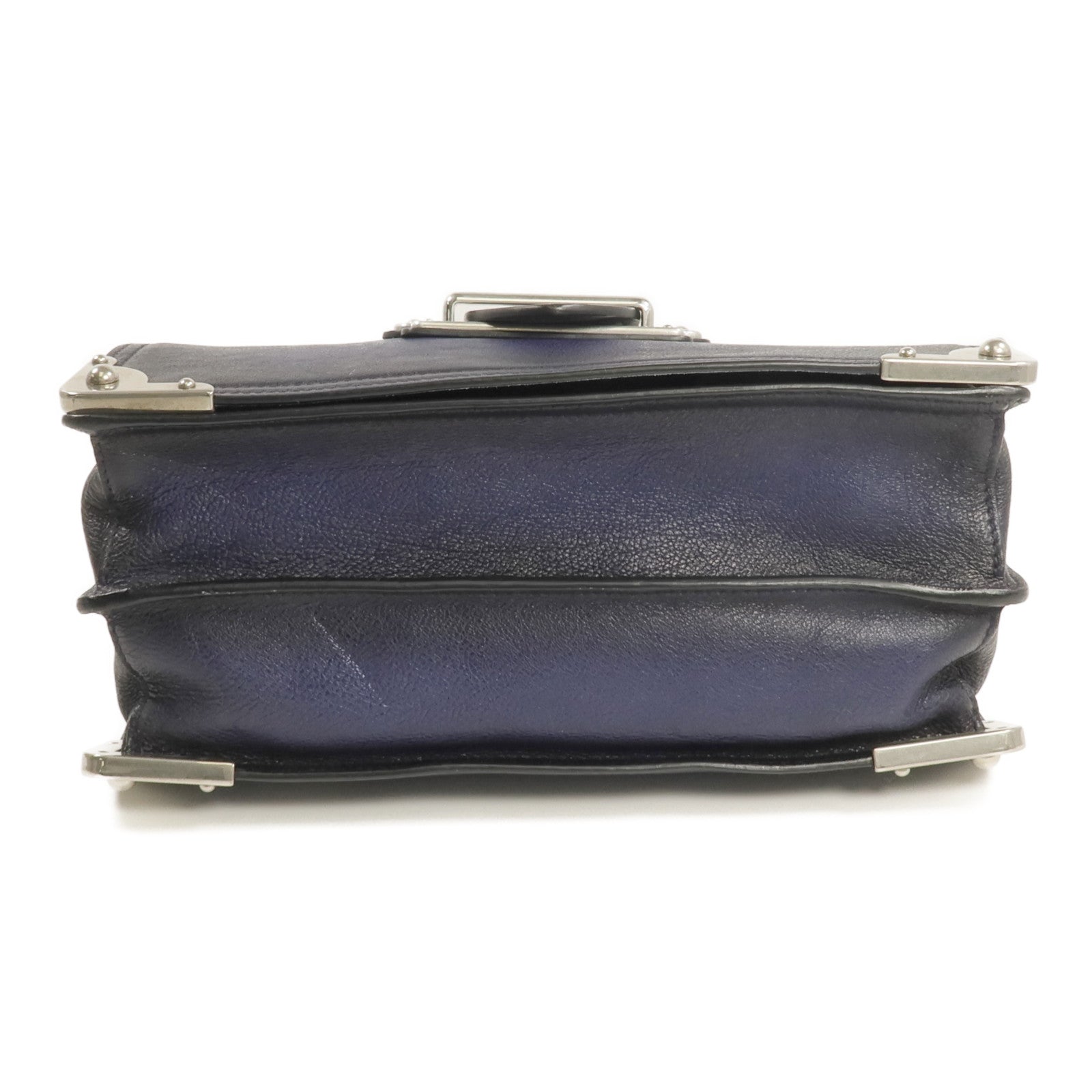 PRADA 牛皮皮革2 Way Shoulder銀扣手挽肩背兩用袋