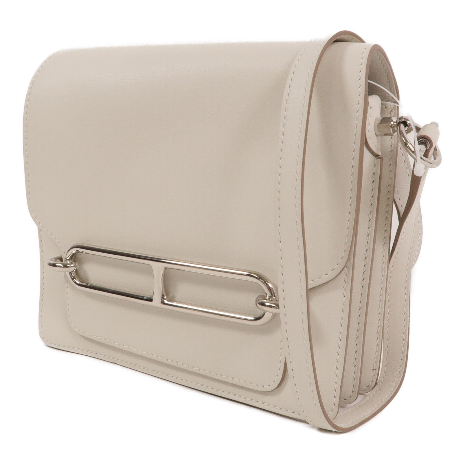 HERMES Evercolor皮革Mini Roulis肩背袋Blanc