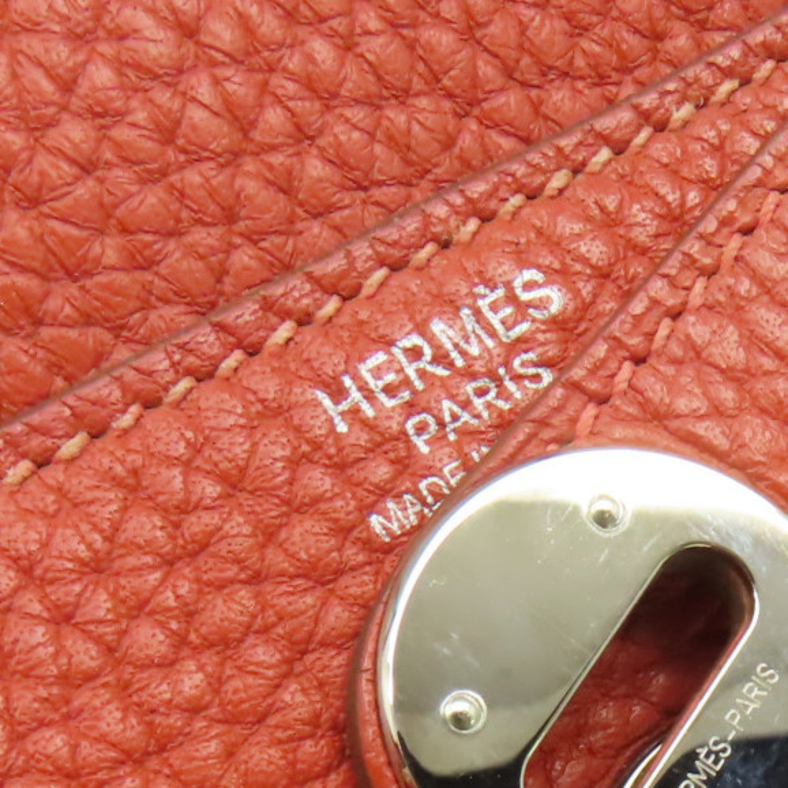HERMES **【激減優惠】Clemence皮革Lindy 30 Shoulder Bag銀扣肩背袋Sanguine三文魚色/Rose Jaipur糖果紅色