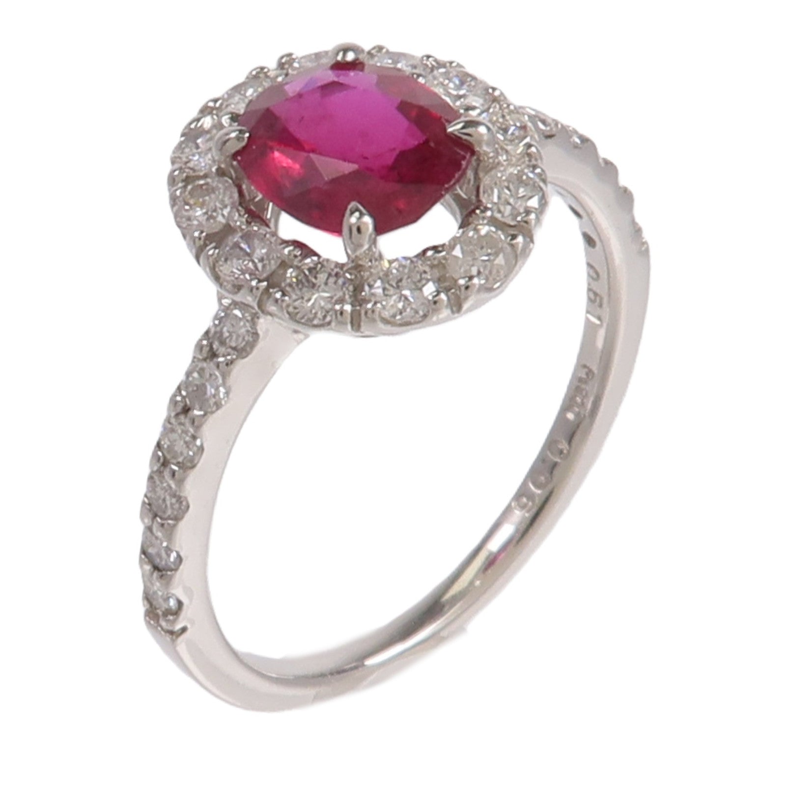 JEWELRY PT900鉑金Ruby Diamond Ring紅寶石/鑽石戒指