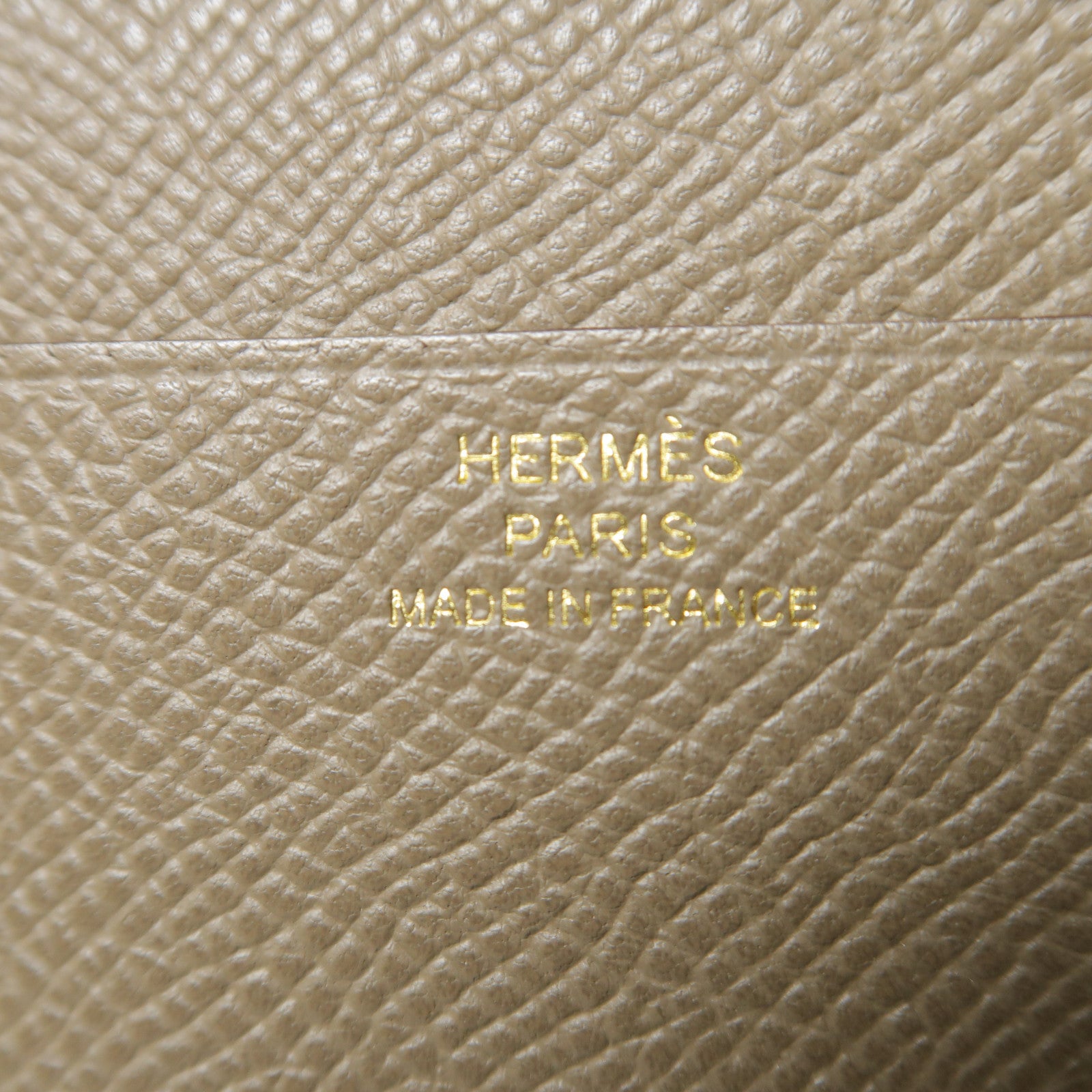 HERMES Epsom皮革Bearn Wallet金扣錢包Etoupe