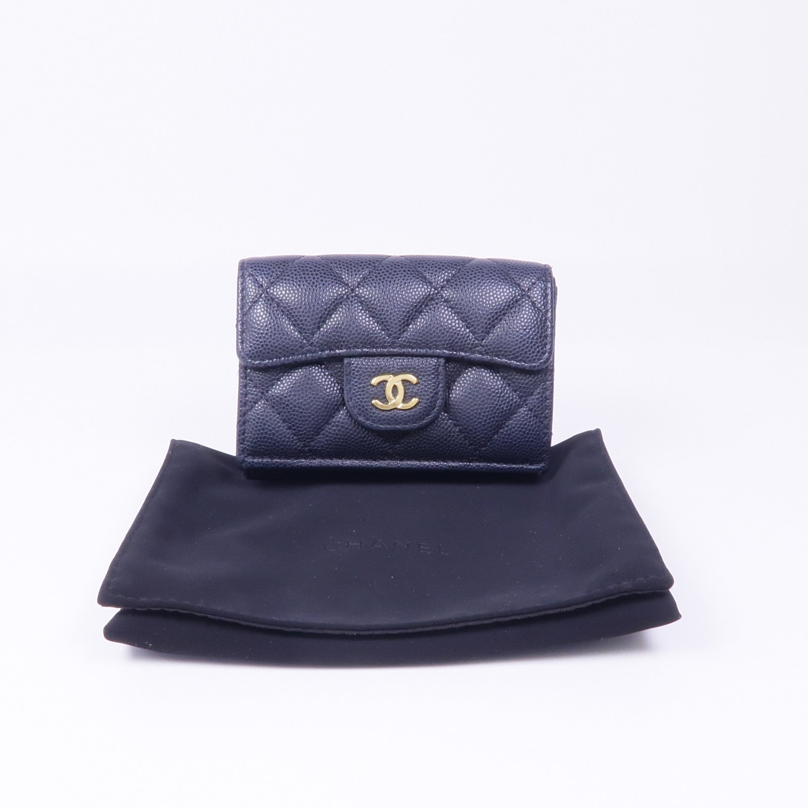 CHANEL 牛皮皮革Wallet金扣錢包