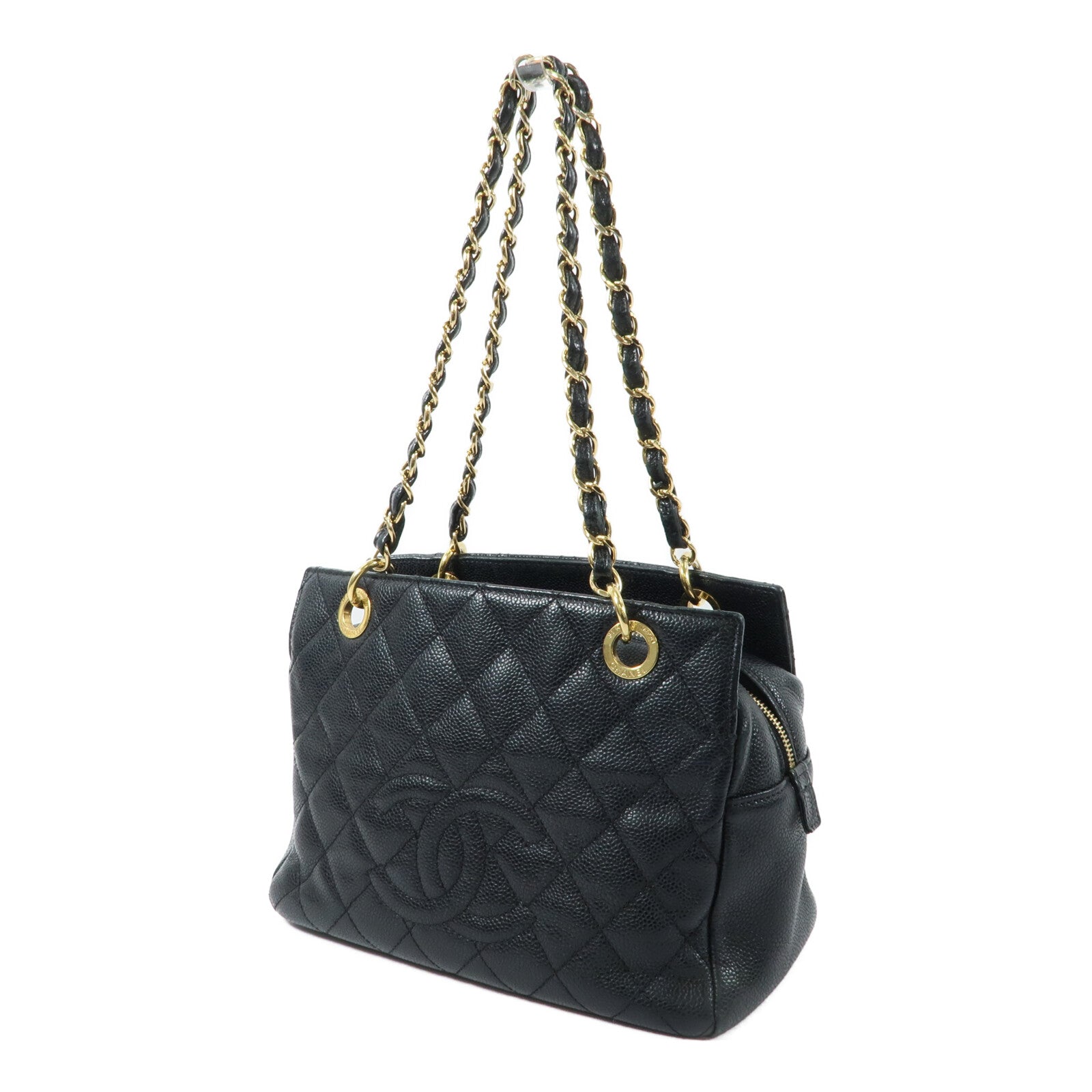 CHANEL 牛皮皮革PTT Petite Timeless Tote Bag鏈帶肩背袋