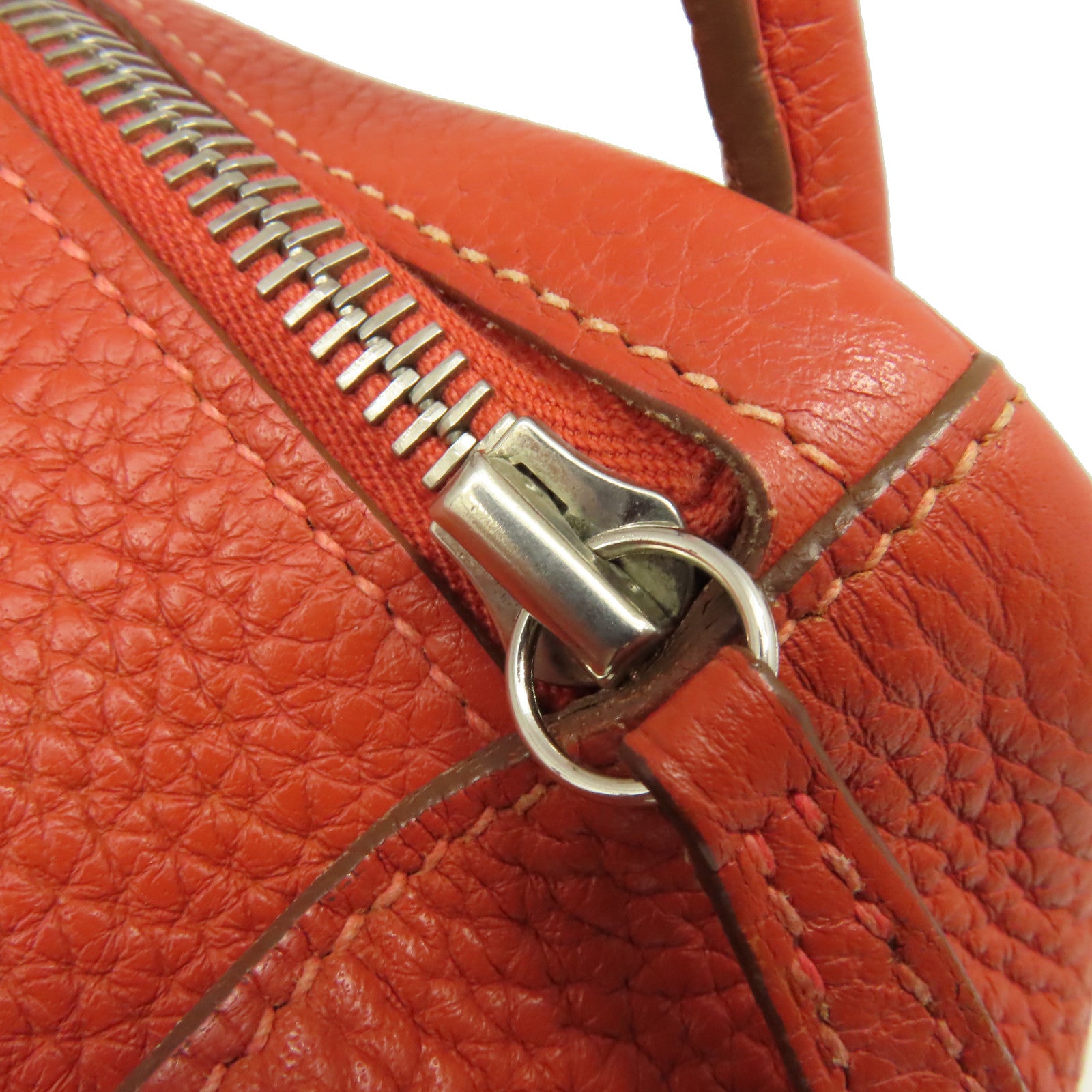 HERMES **【激減優惠】Clemence皮革Lindy 30 Shoulder Bag銀扣肩背袋Sanguine三文魚色/Rose Jaipur糖果紅色