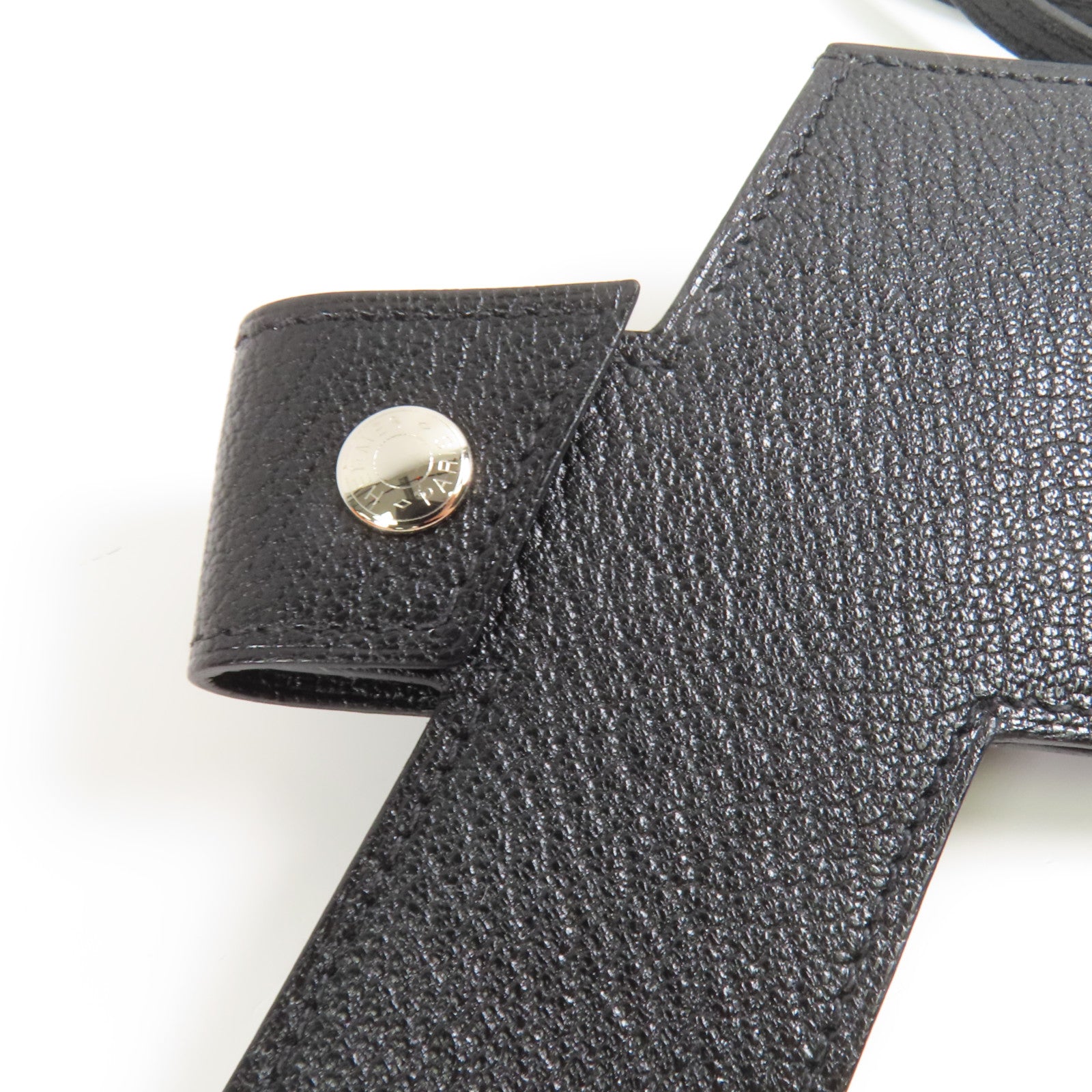 HERMES Chevre皮革H Tap Phone Case銀扣電話套