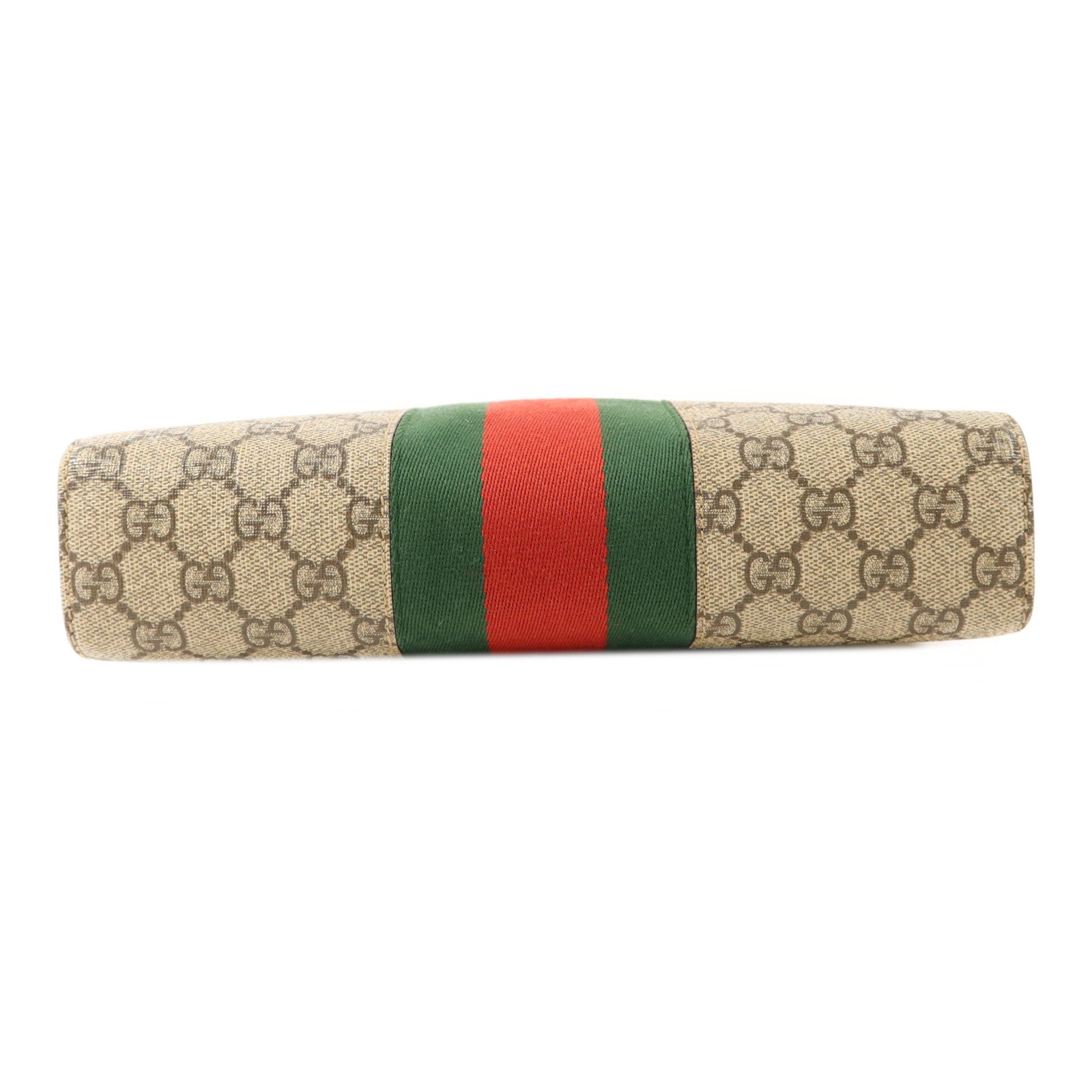 GUCCI 塗層帆布GG Supreme Clutch銀扣手拿包