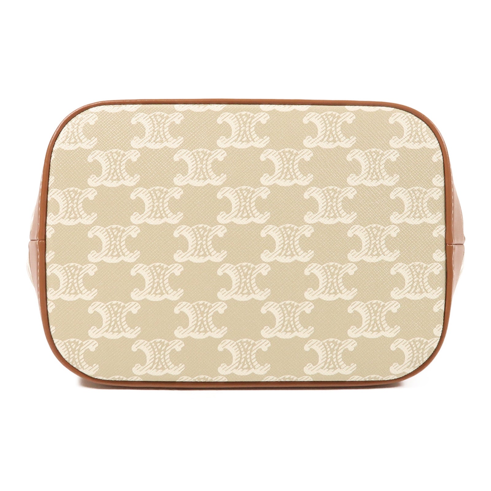 CELINE 塗層帆布Triomphe Bucket金扣肩背袋