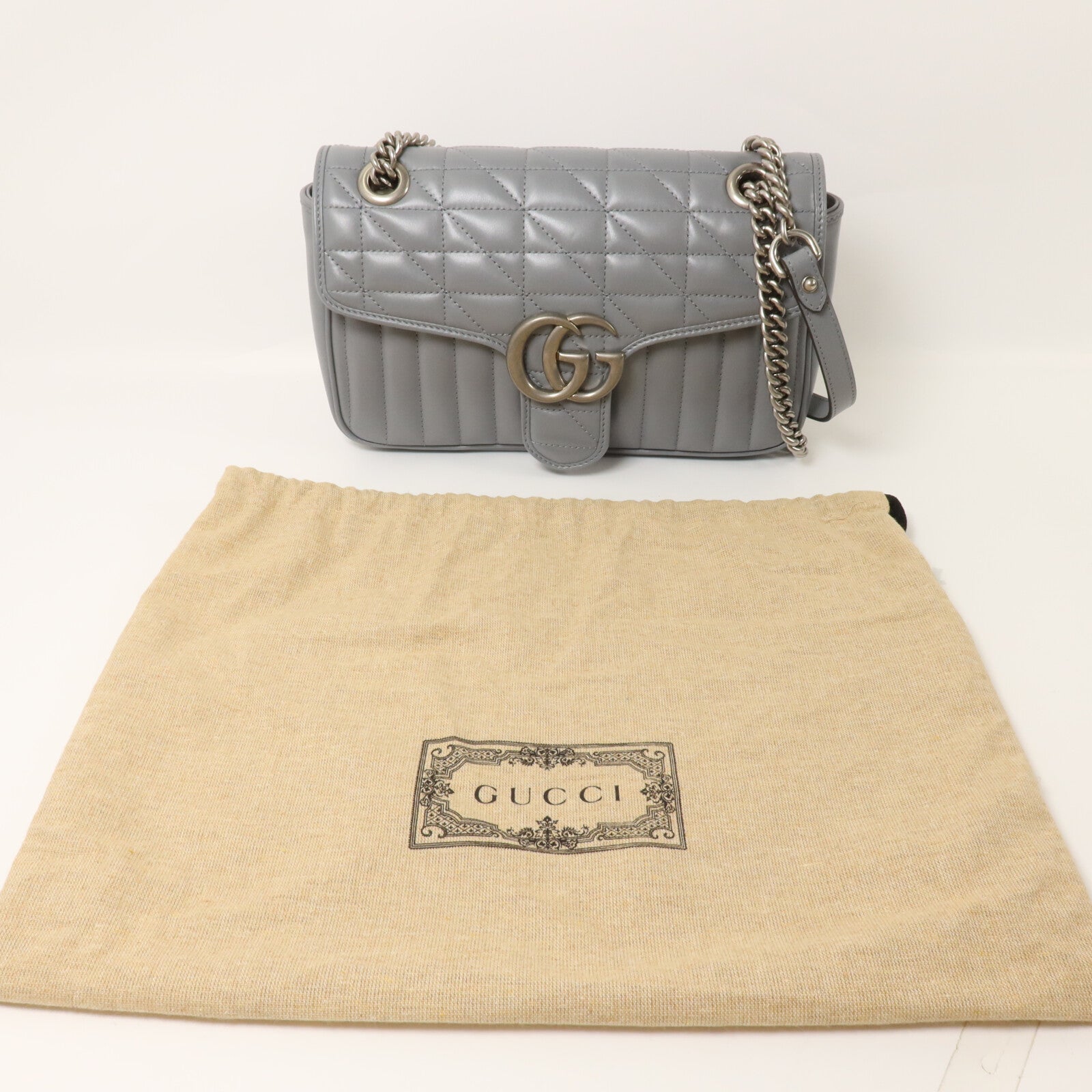 GUCCI 牛皮皮革GG Marmont Shoulder Bag鏈帶肩背袋
