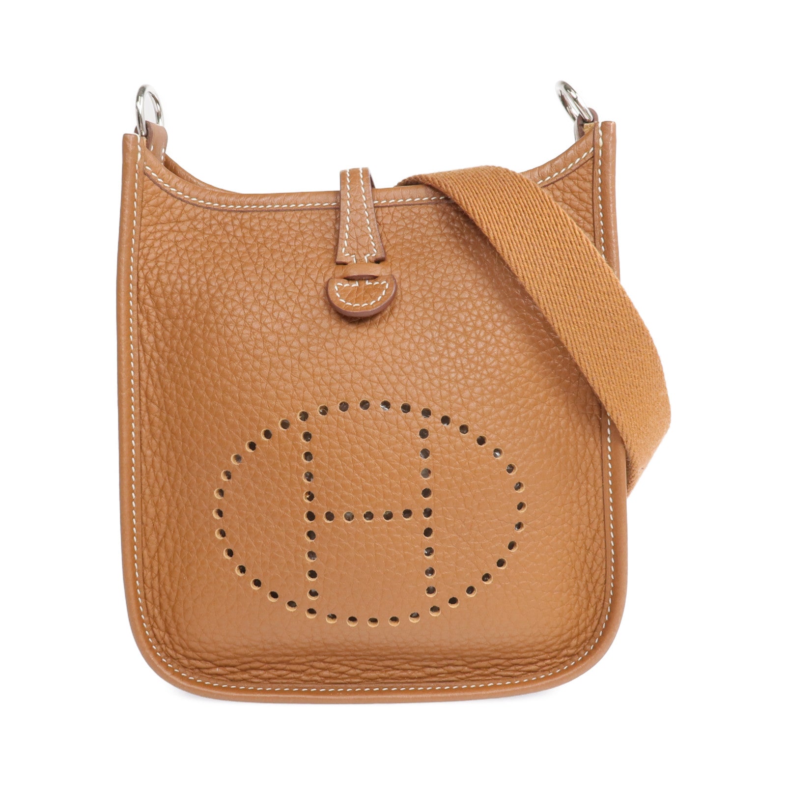 HERMES Clemence皮革Evelyne TPM 銀扣肩背袋