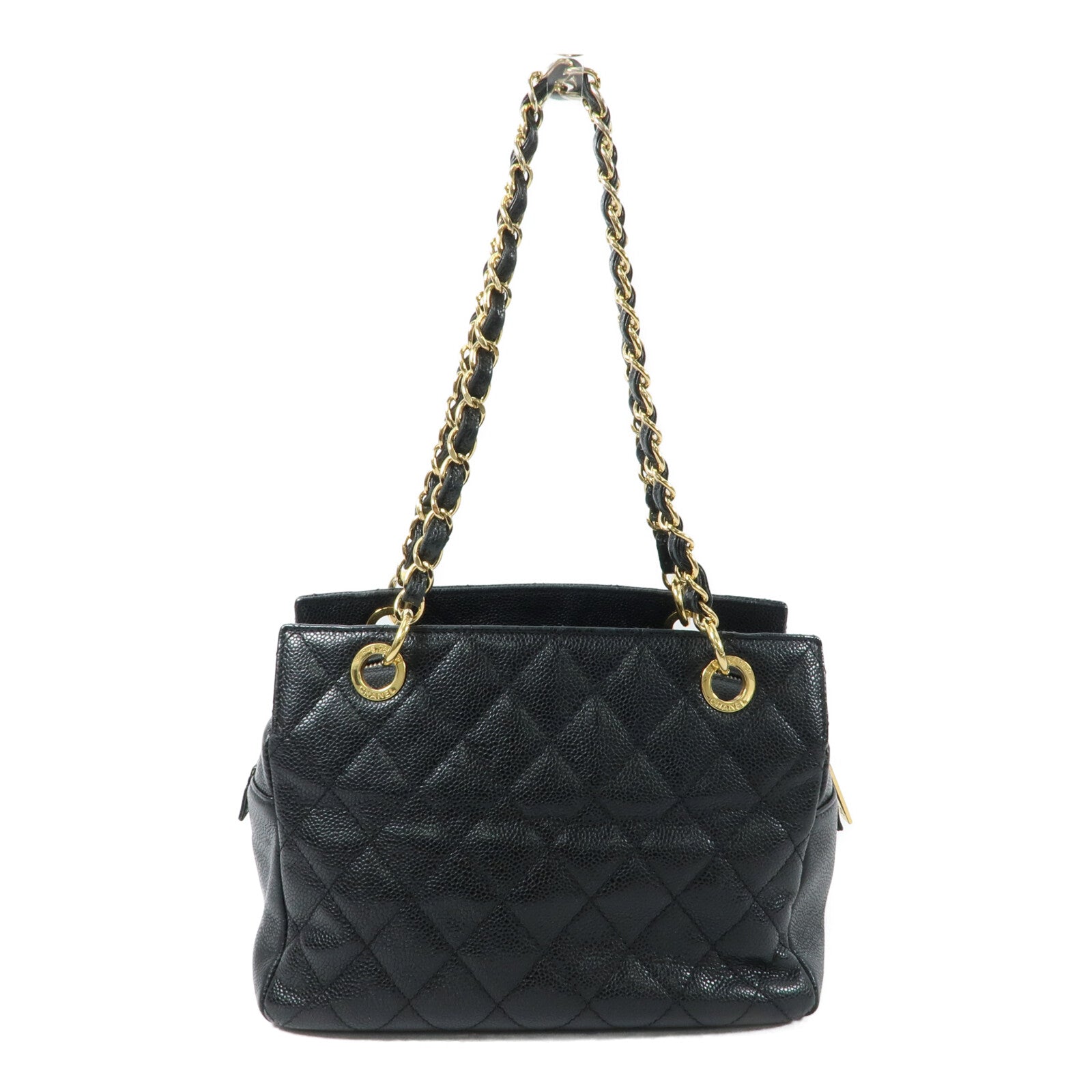 CHANEL 牛皮皮革PTT Petite Timeless Tote Bag鏈帶肩背袋