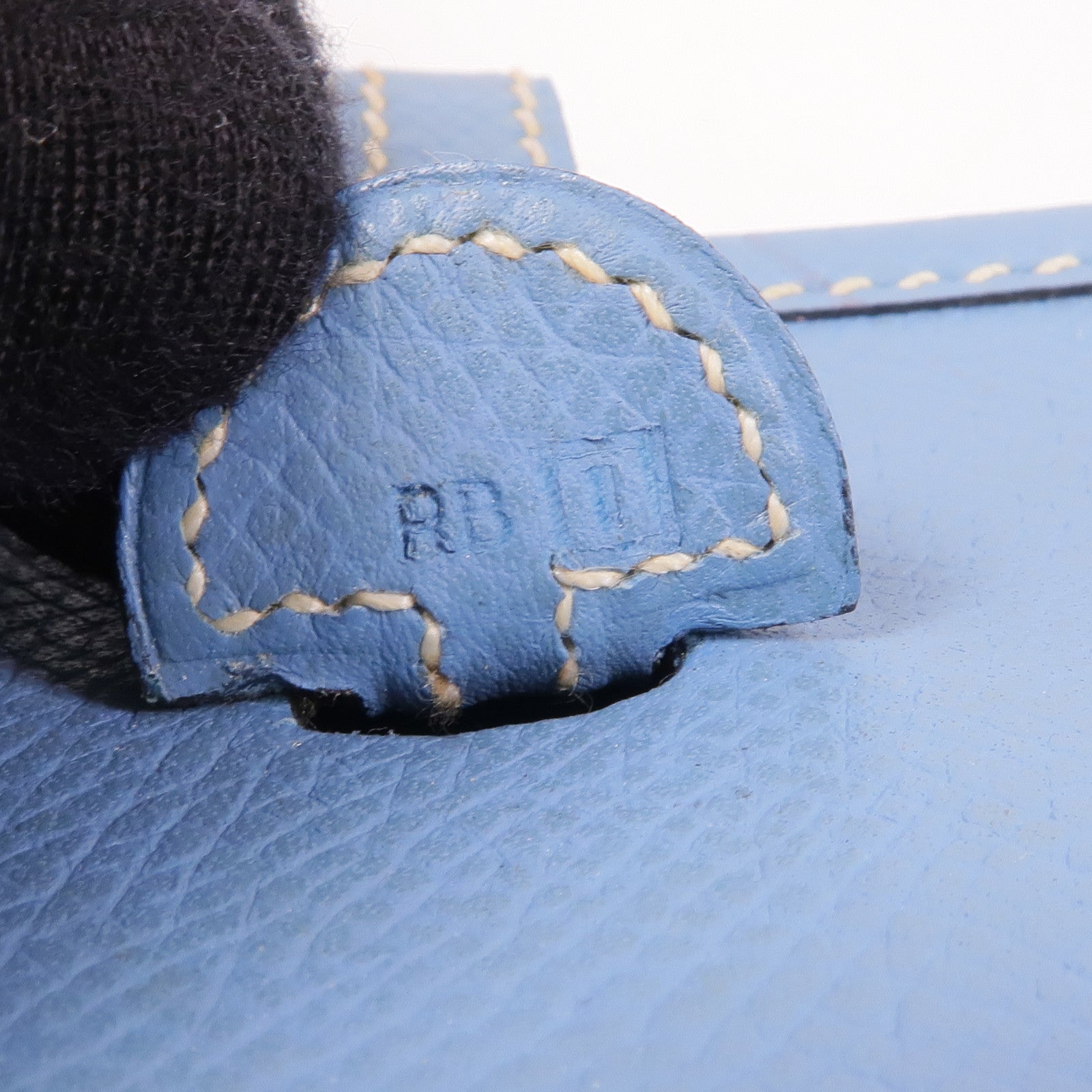 HERMES Clemence皮革Evelyne TPM銀扣手挽袋Bleu Jean