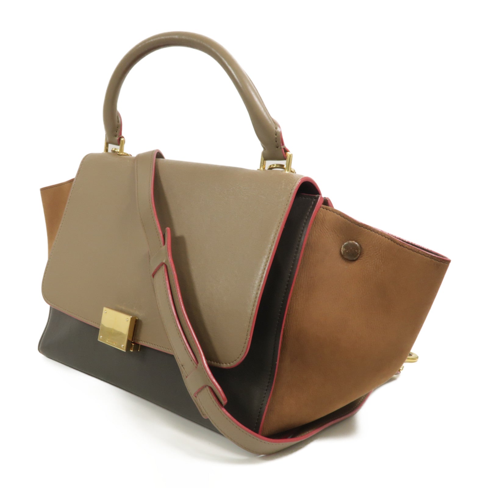 CELINE 牛皮皮革Trapeze手挽肩背兩用袋