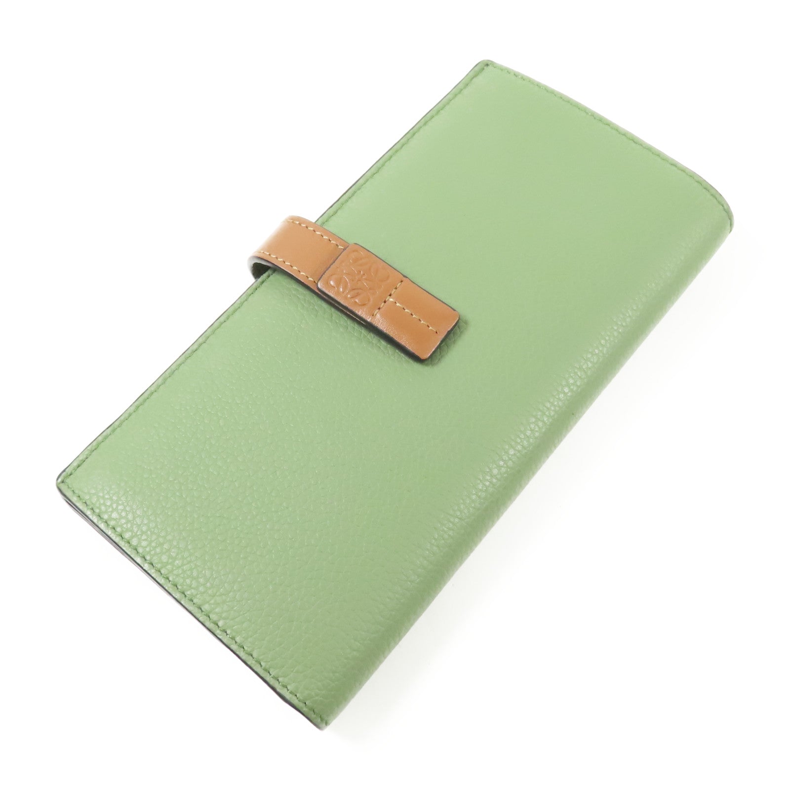 LOEWE 牛皮皮革Large Vertical Wallet銀扣長錢包