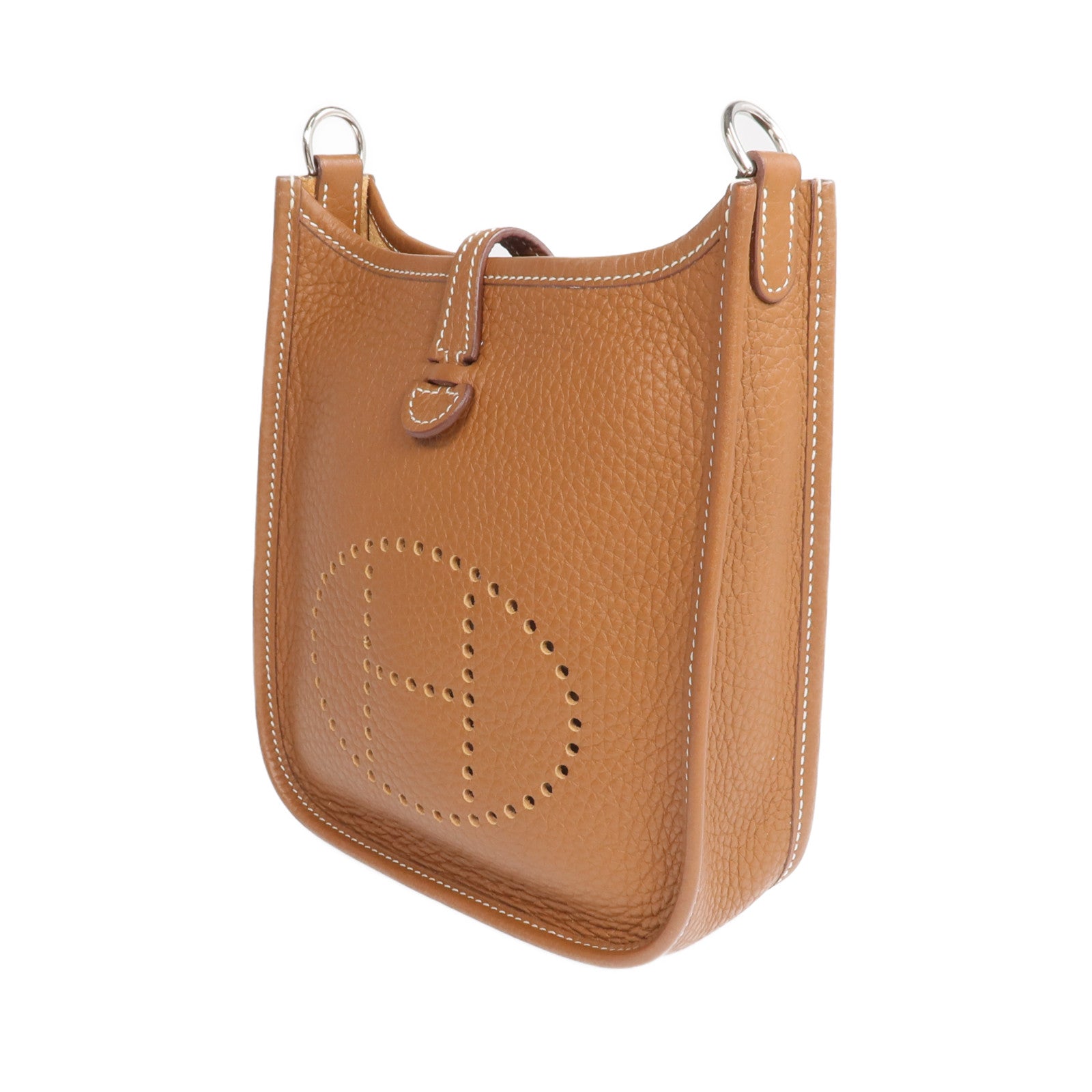 HERMES Clemence皮革Evelyne TPM 銀扣肩背袋