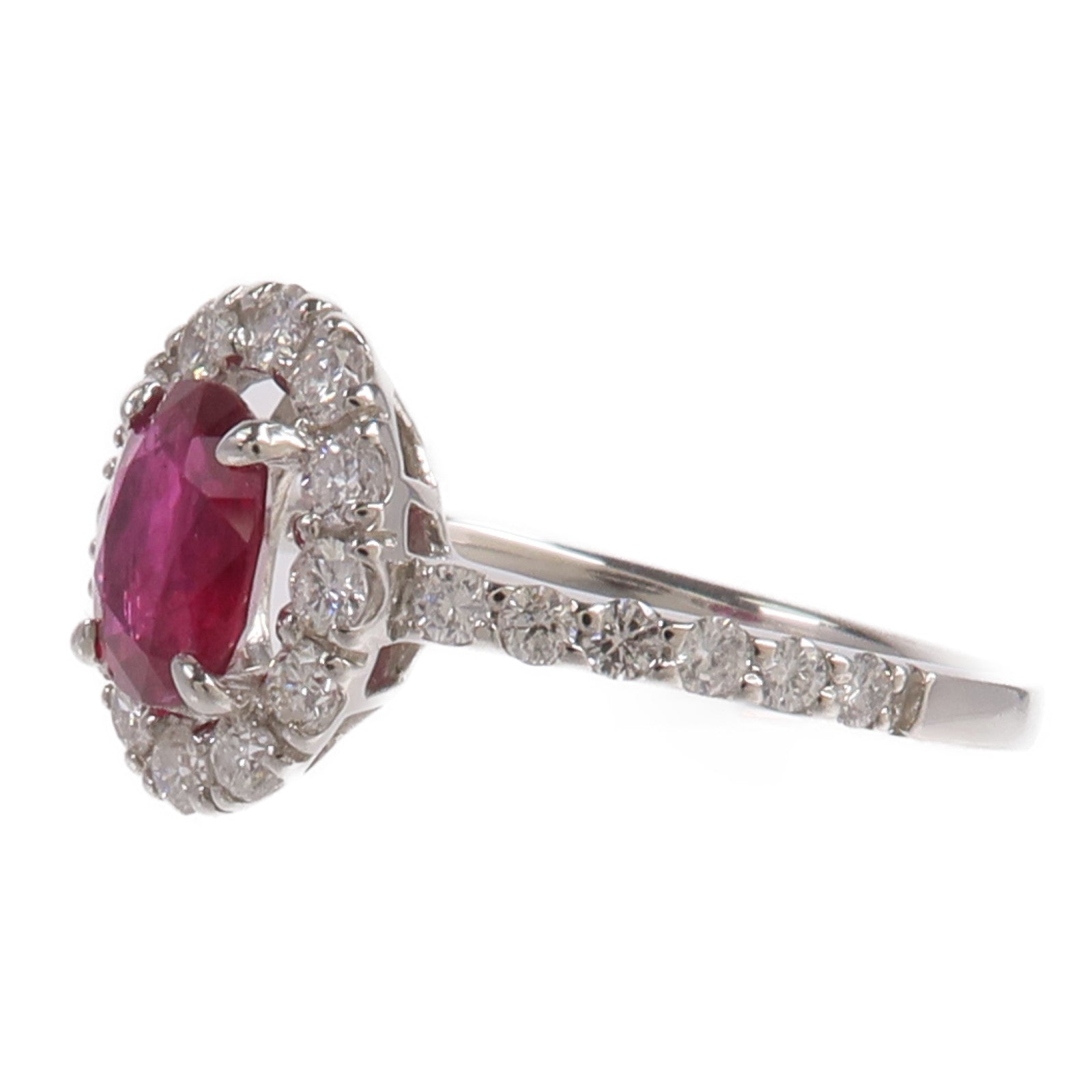 JEWELRY PT900鉑金Ruby Diamond Ring紅寶石/鑽石戒指