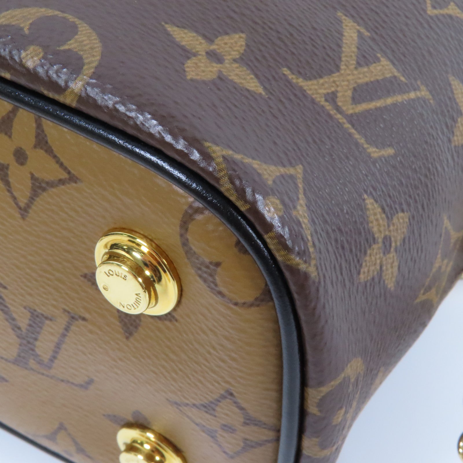 LOUIS VUITTON 【激減優惠】Monogram/Monogram Reverse Vanity PM金扣手挽肩背兩用袋啡色
