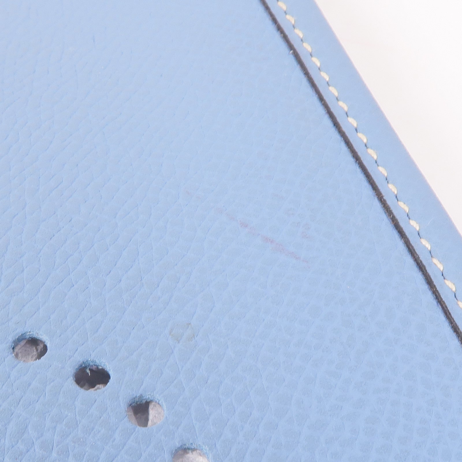 HERMES Clemence皮革Evelyne TPM銀扣手挽袋Bleu Jean