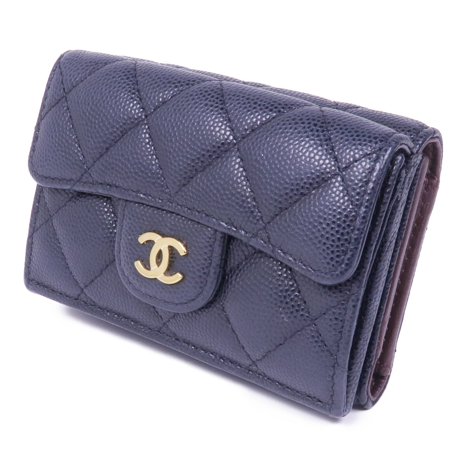 CHANEL 牛皮皮革Wallet金扣錢包