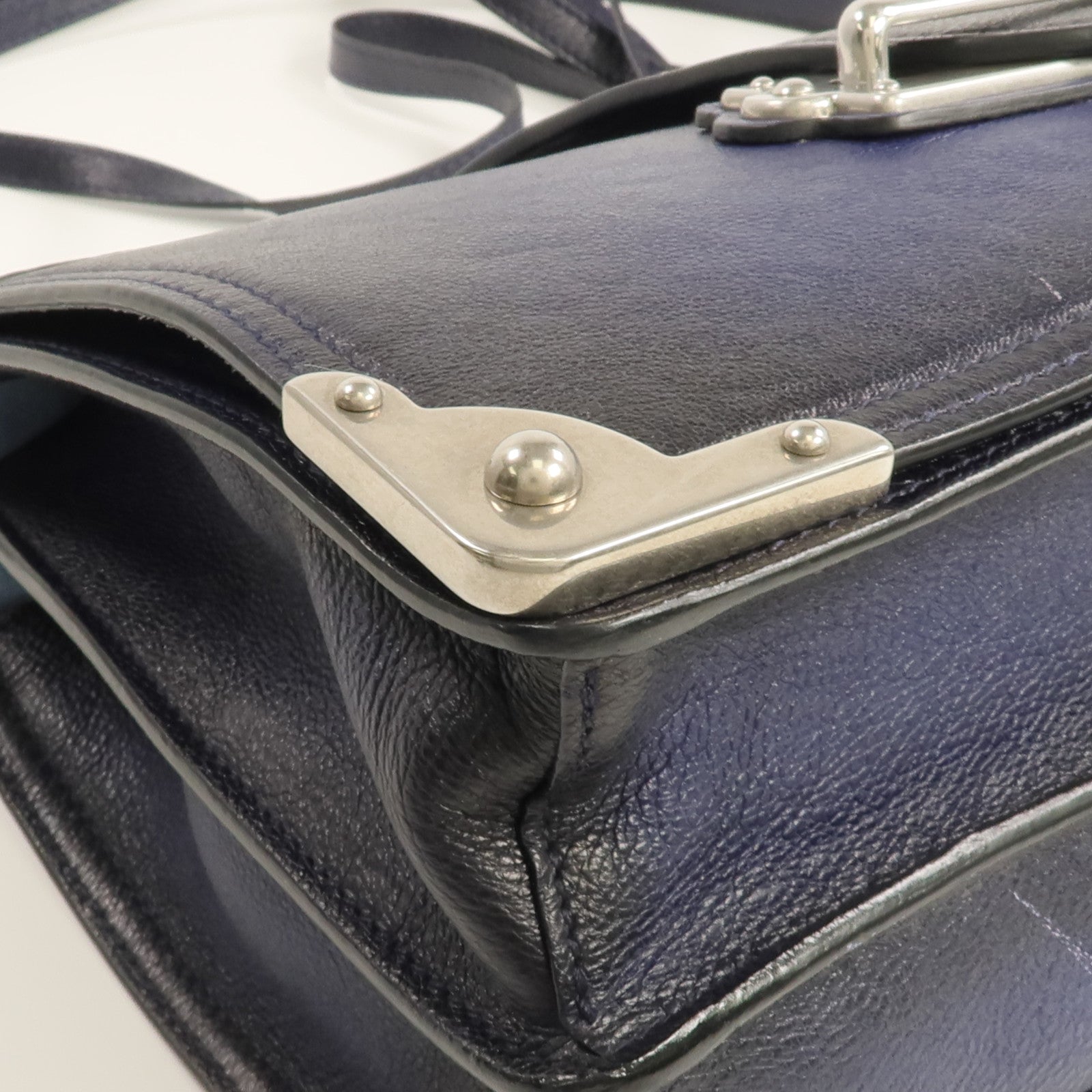 PRADA 牛皮皮革2 Way Shoulder銀扣手挽肩背兩用袋