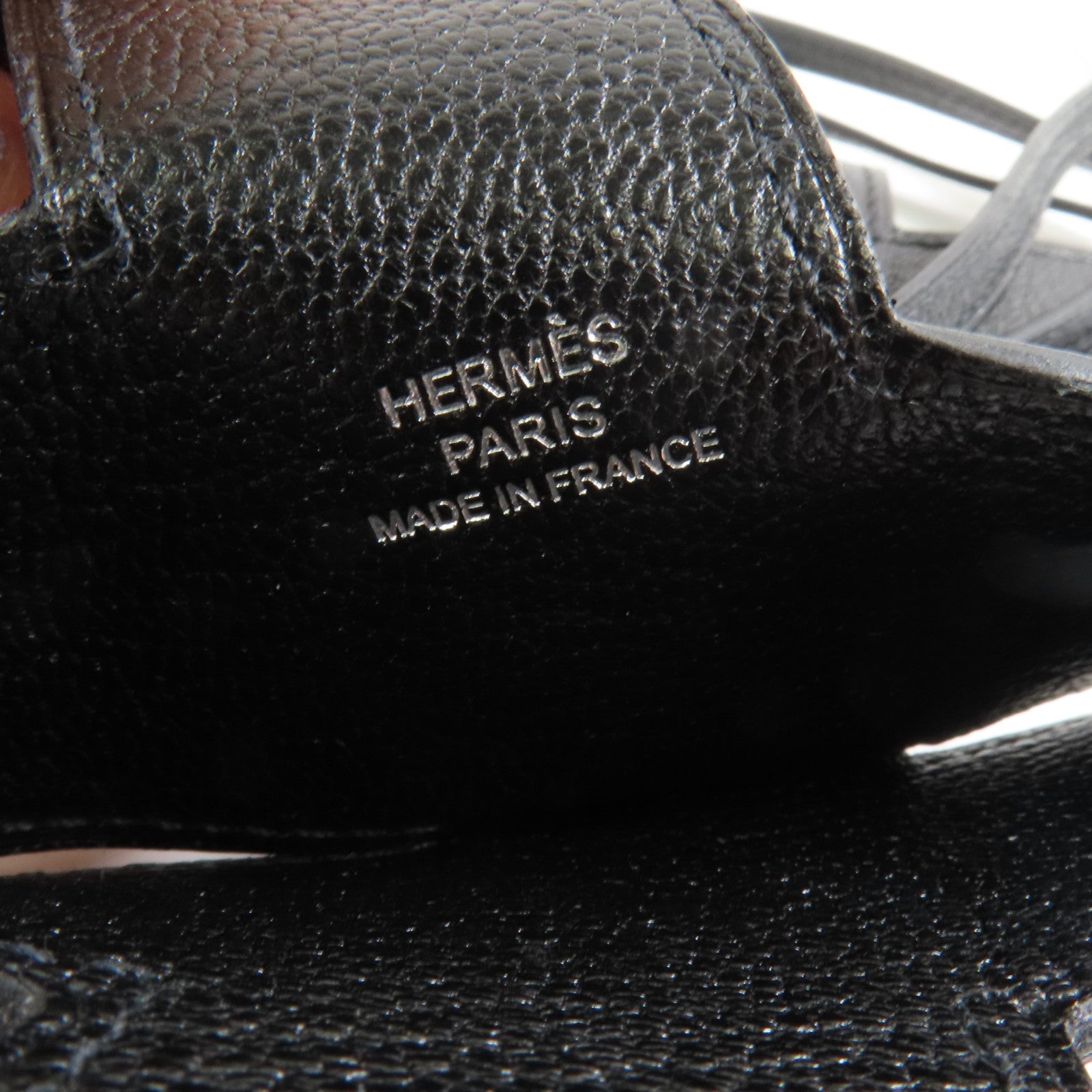 HERMES Chevre皮革H Tap Phone Case銀扣電話套