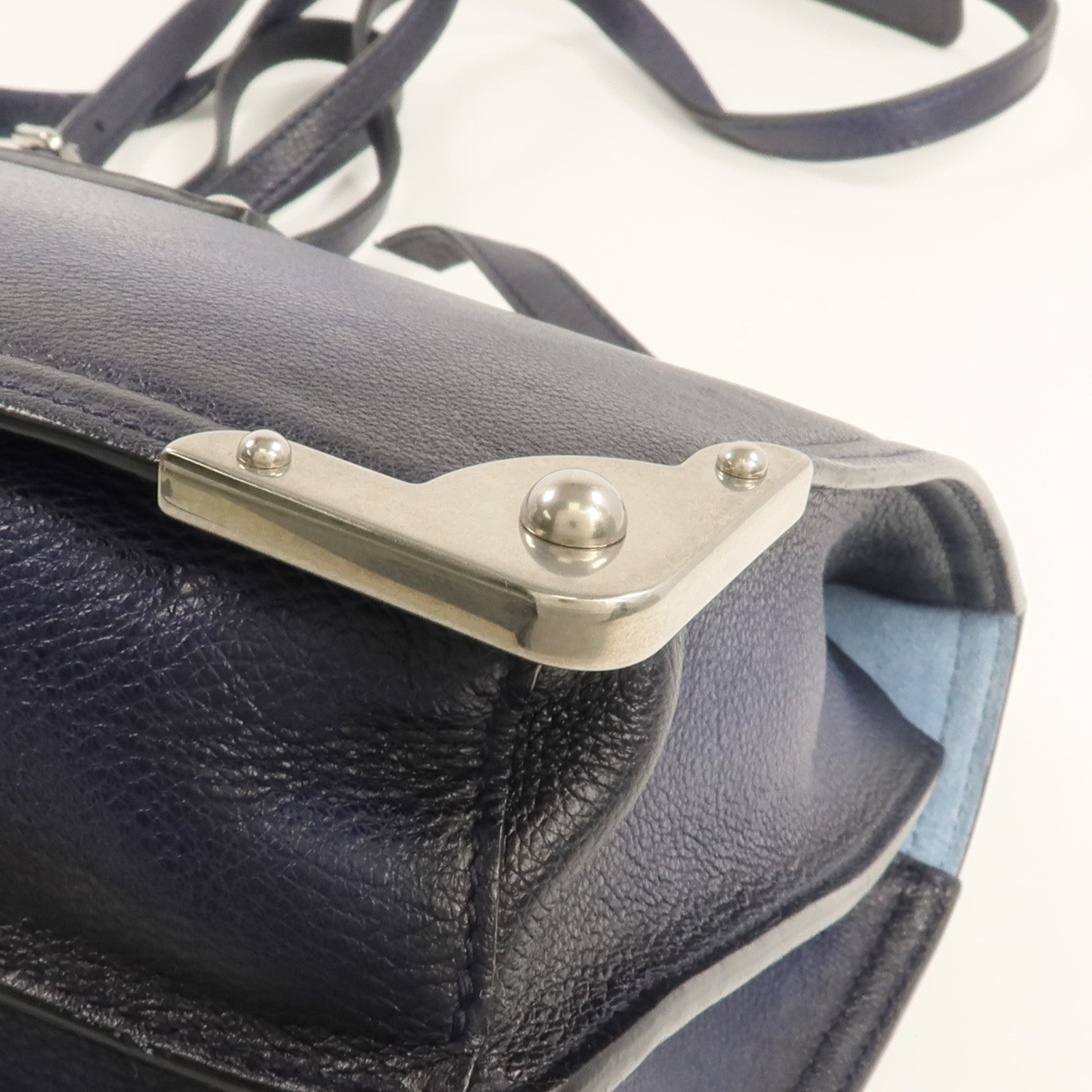 PRADA 牛皮皮革2 Way Shoulder銀扣手挽肩背兩用袋