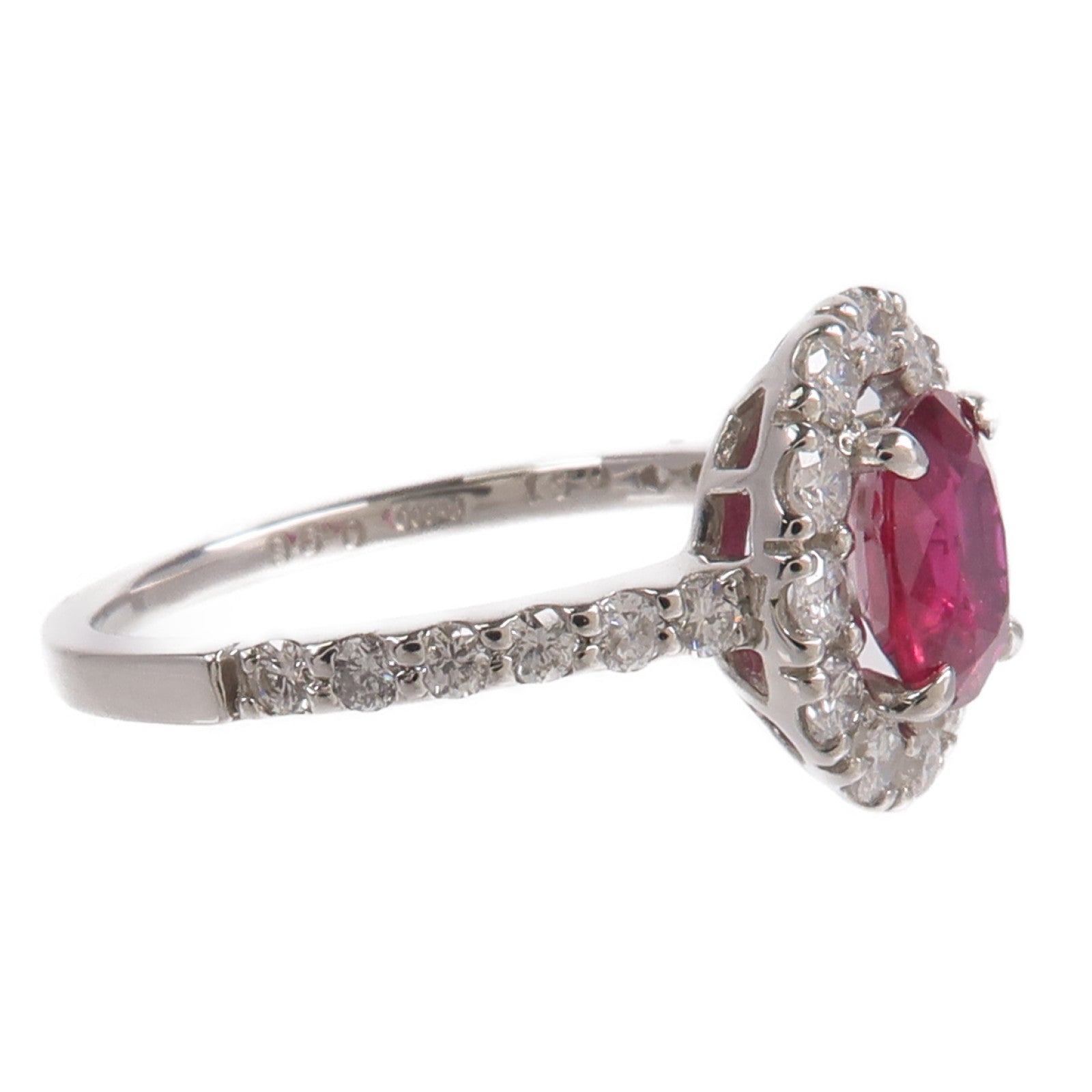 JEWELRY PT900鉑金Ruby Diamond Ring紅寶石/鑽石戒指