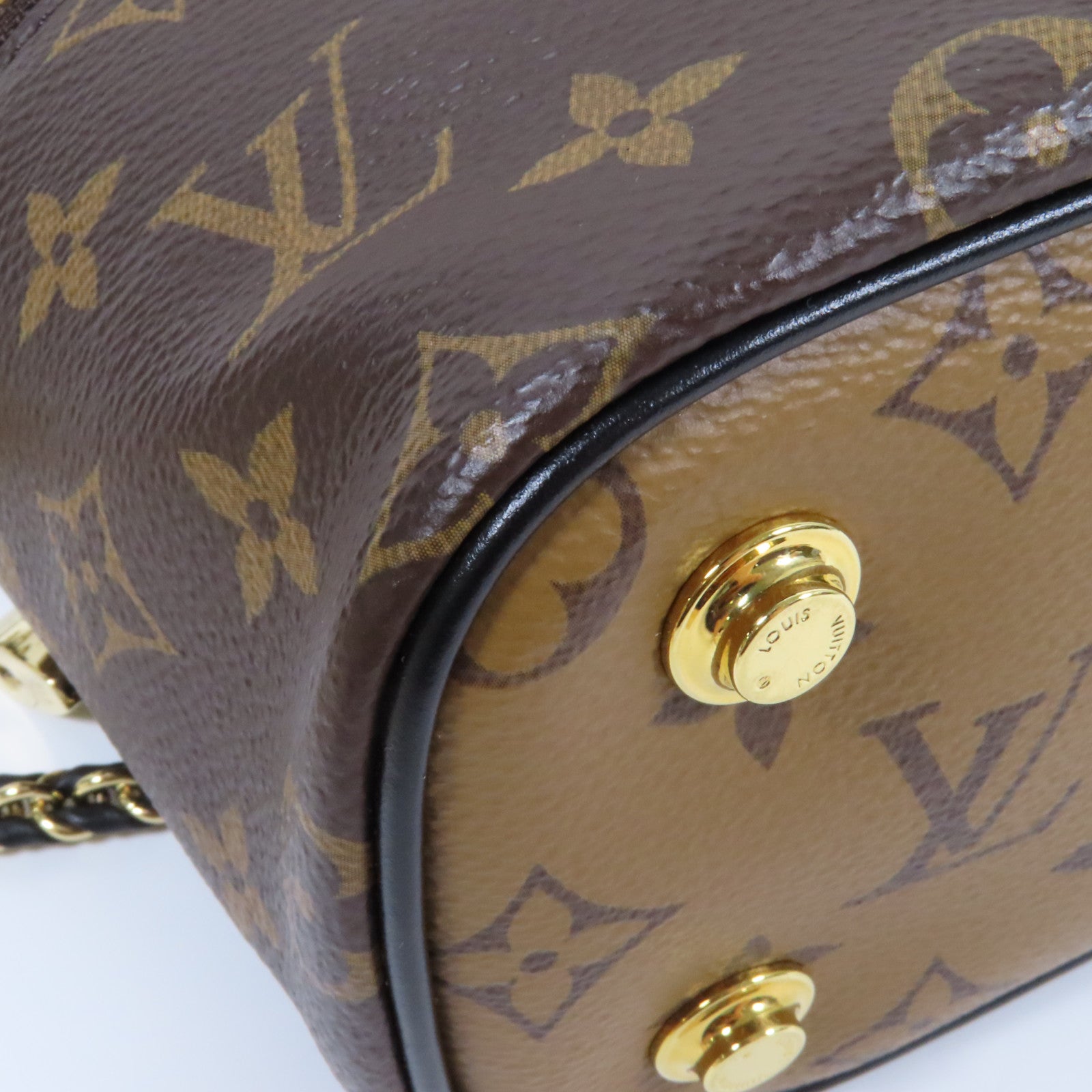 LOUIS VUITTON 【激減優惠】Monogram/Monogram Reverse Vanity PM金扣手挽肩背兩用袋啡色