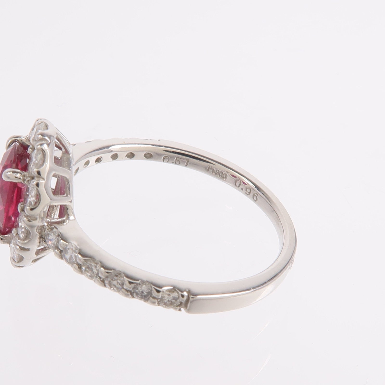 JEWELRY PT900鉑金Ruby Diamond Ring紅寶石/鑽石戒指