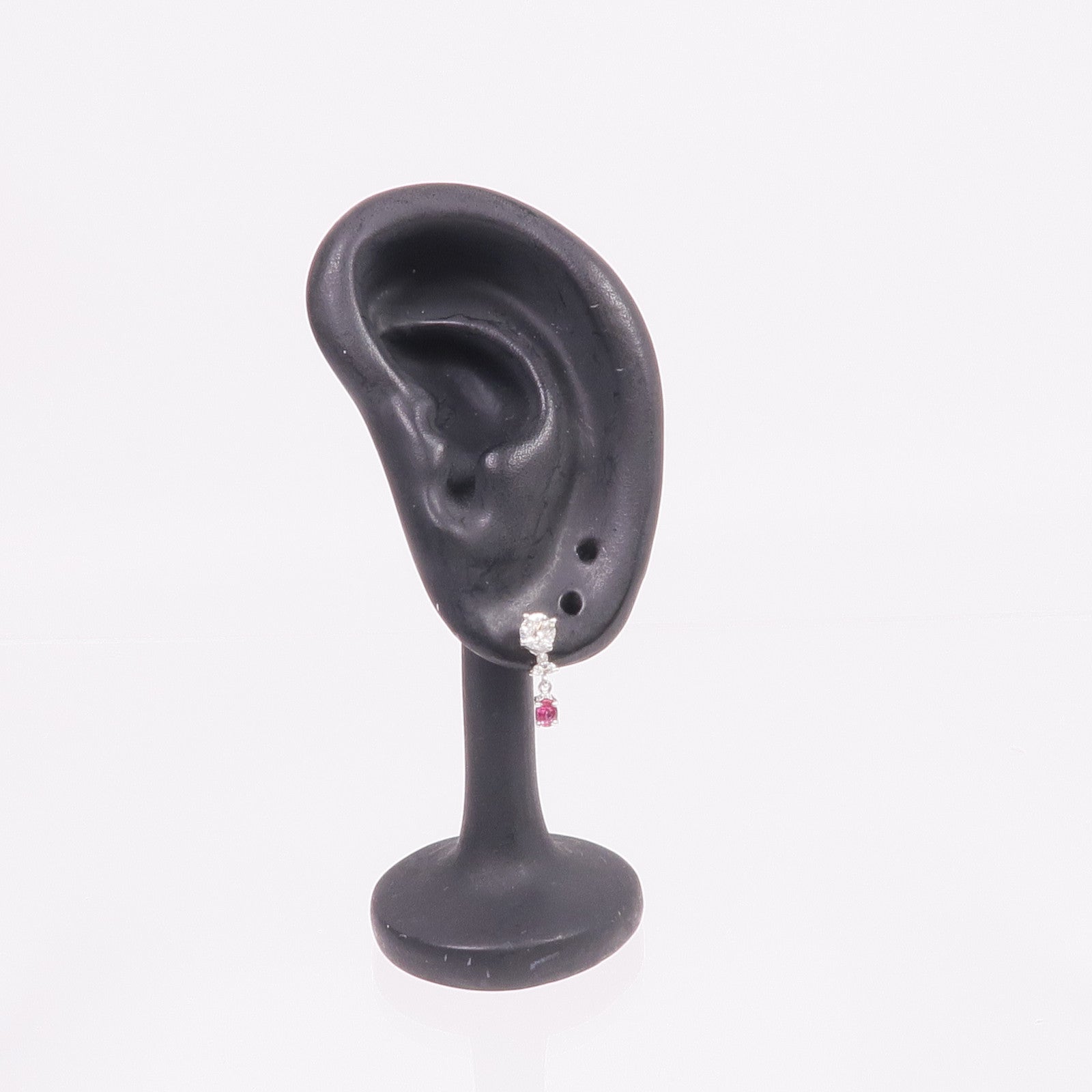 JEWELRY 18K白金Ruby Diamond Earrings紅寶石/鑽石耳環