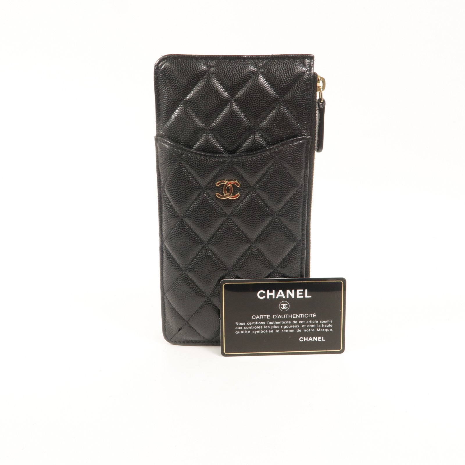 CHANEL 牛皮皮革Classic Phone Pouch with Zipper長錢包