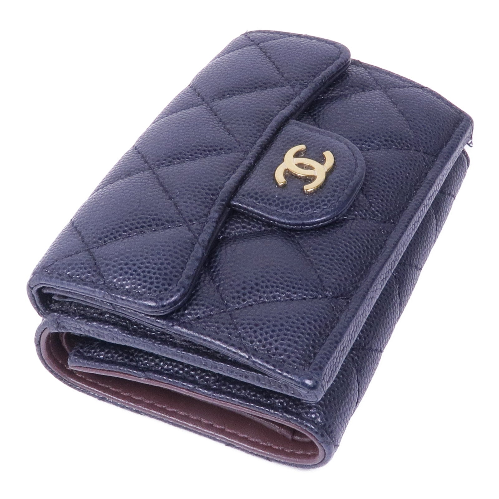 CHANEL 牛皮皮革Wallet金扣錢包