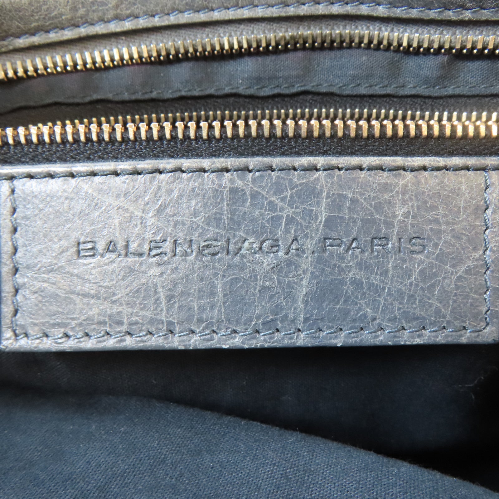 BALENCIAGA 牛皮皮革Giant City Medium金扣手挽肩背兩用袋灰色
