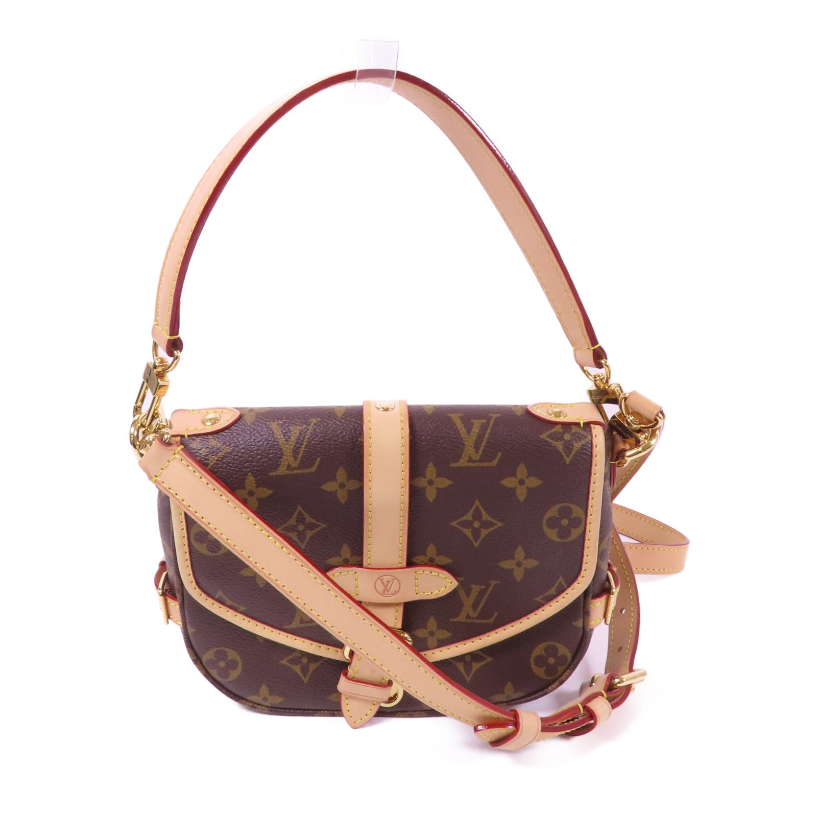 LOUIS VUITTON Monogram Saumur BB金扣手挽肩背兩用袋
