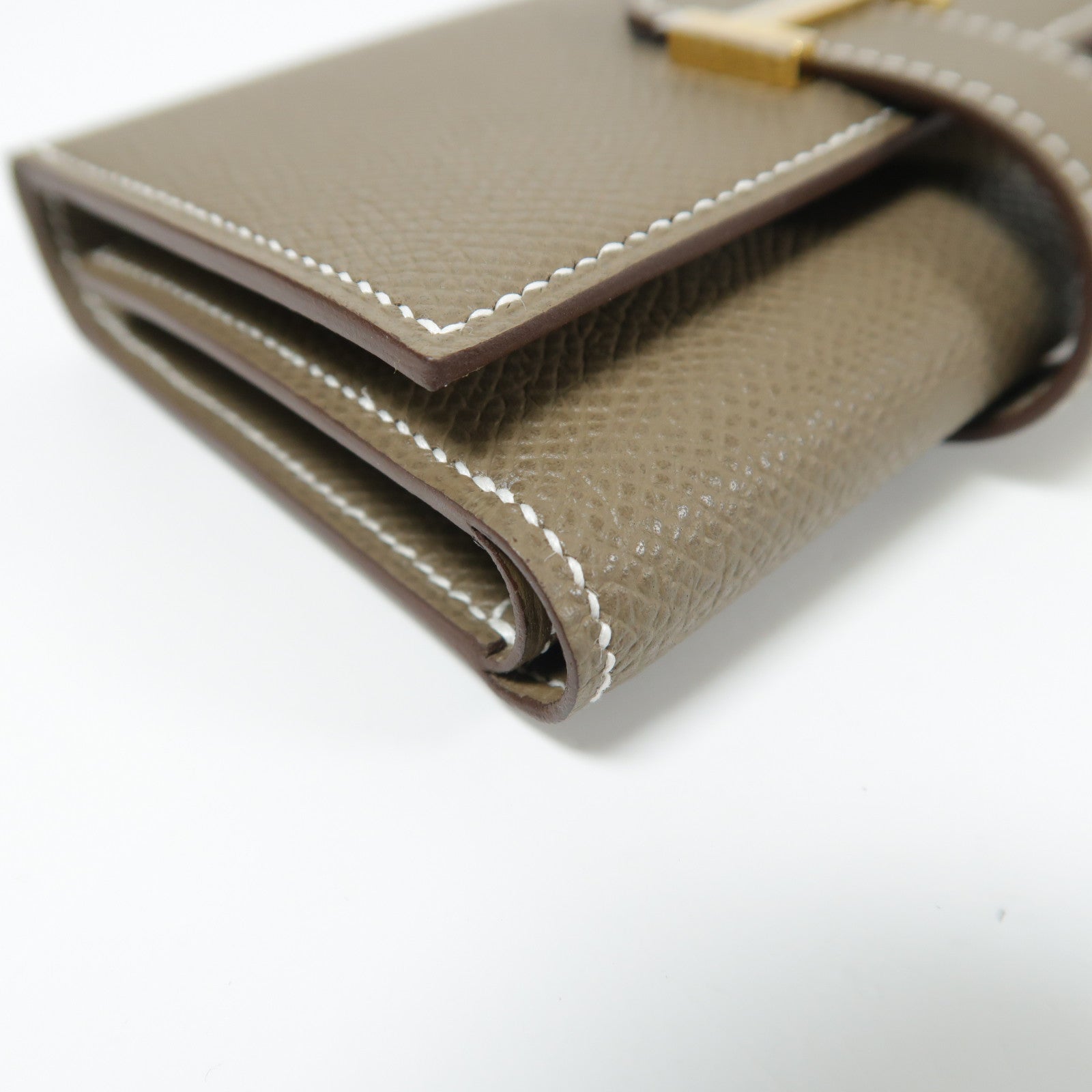 HERMES Epsom皮革Bearn Wallet金扣錢包Etoupe