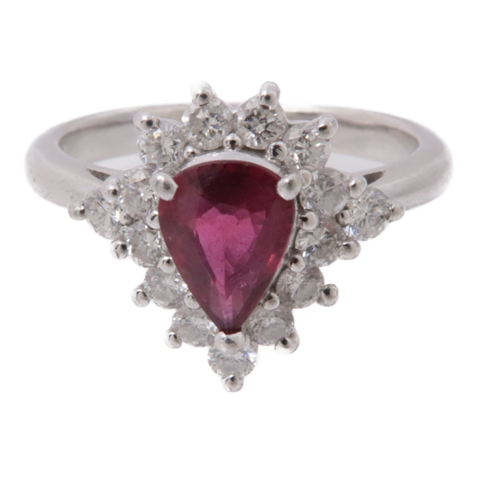 JEWELRY 【激減優惠】鉑金Ruby/Diamond紅寶石鑽石戒指US#5.5