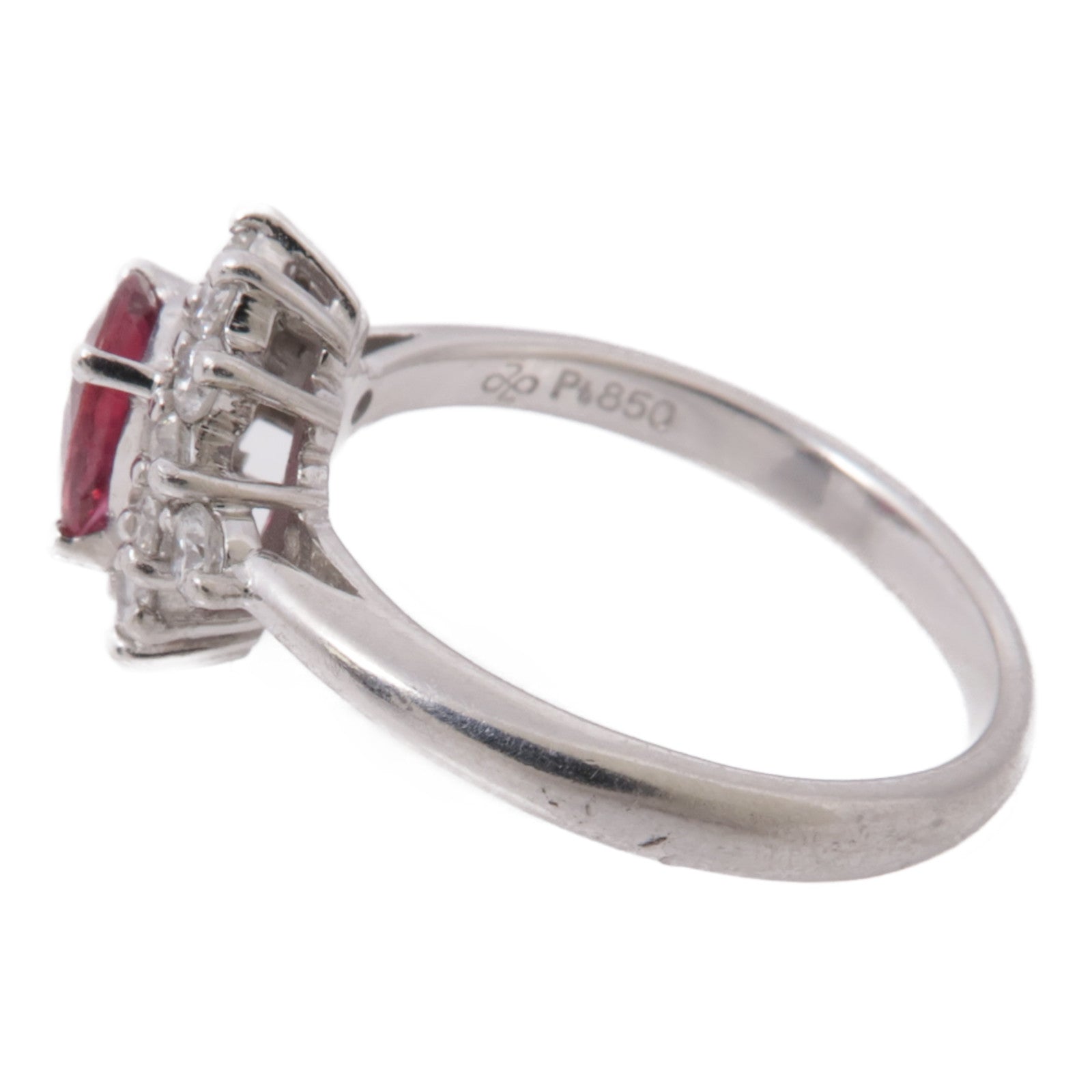 JEWELRY 【激減優惠】鉑金Ruby/Diamond紅寶石鑽石戒指US#5.5