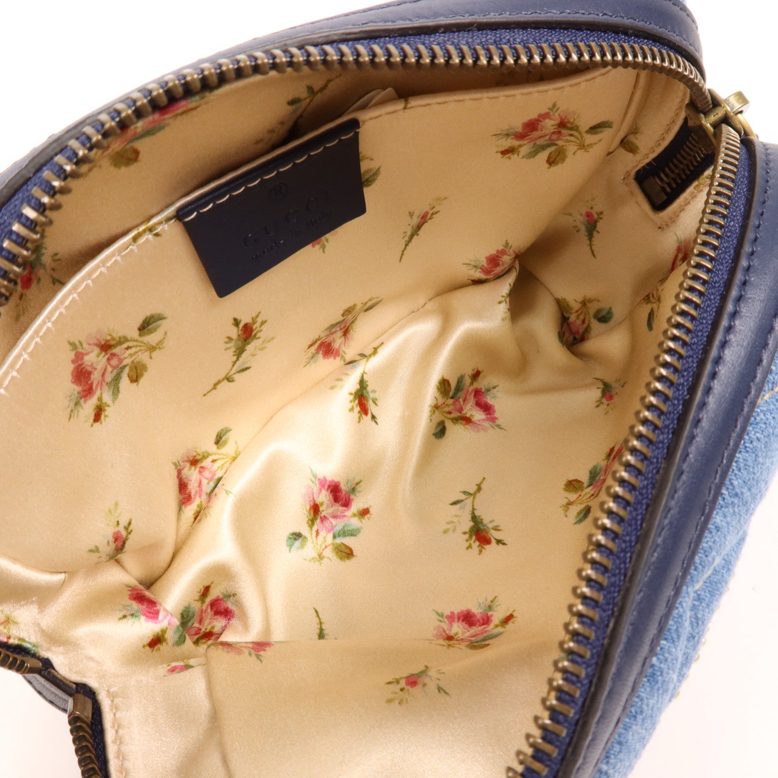 GUCCI 牛仔布Pouch金扣手拿包