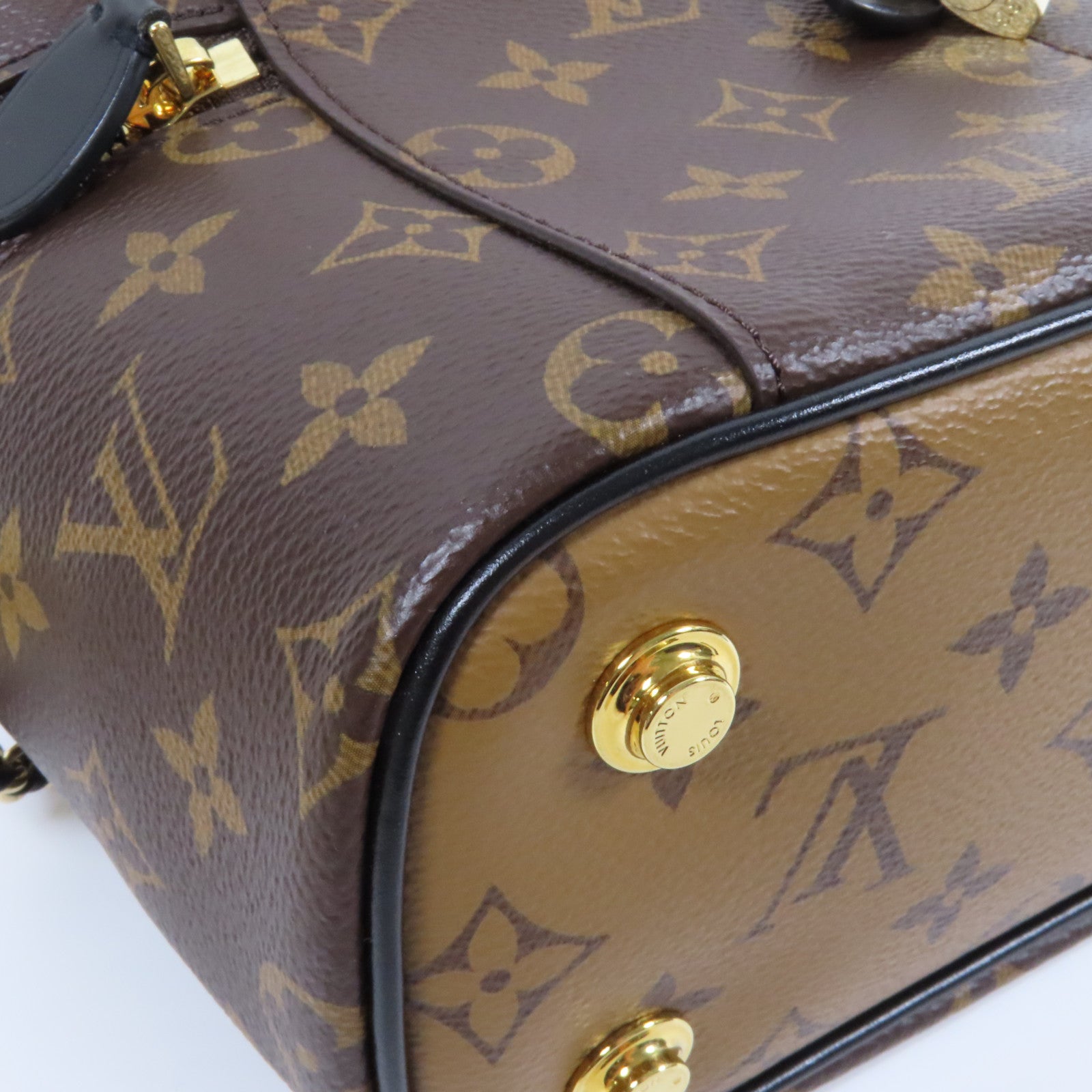 LOUIS VUITTON 【激減優惠】Monogram/Monogram Reverse Vanity PM金扣手挽肩背兩用袋啡色