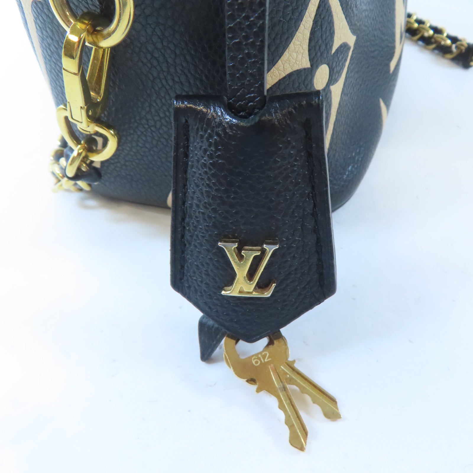LOUIS VUITTON Monogram Giant Vanity PM金扣手挽肩背兩用袋黑色