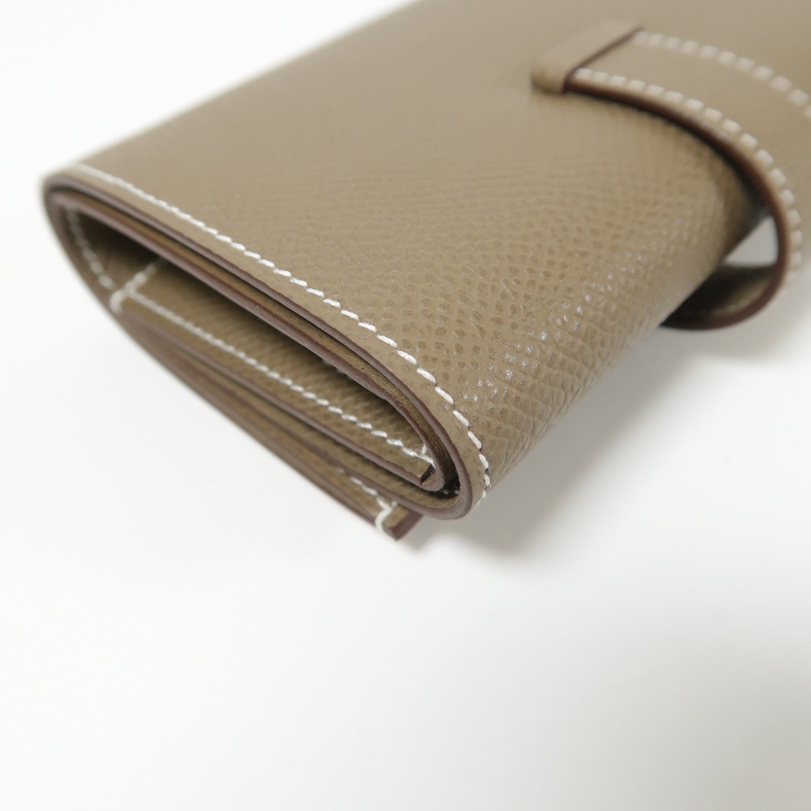 HERMES Epsom皮革Bearn Wallet金扣錢包Etoupe