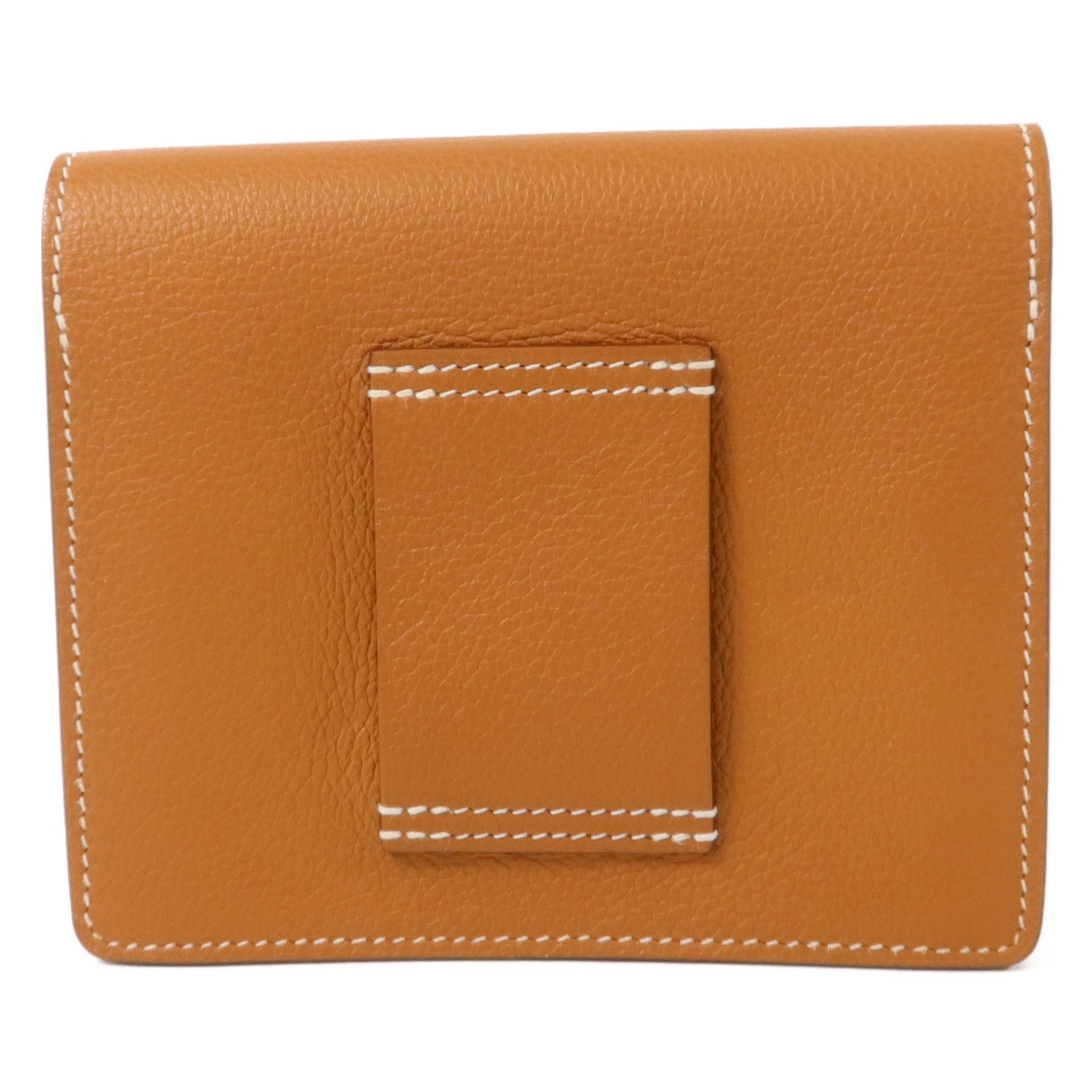 HERMES Evercolor皮革Roulis Slim錢包Gold