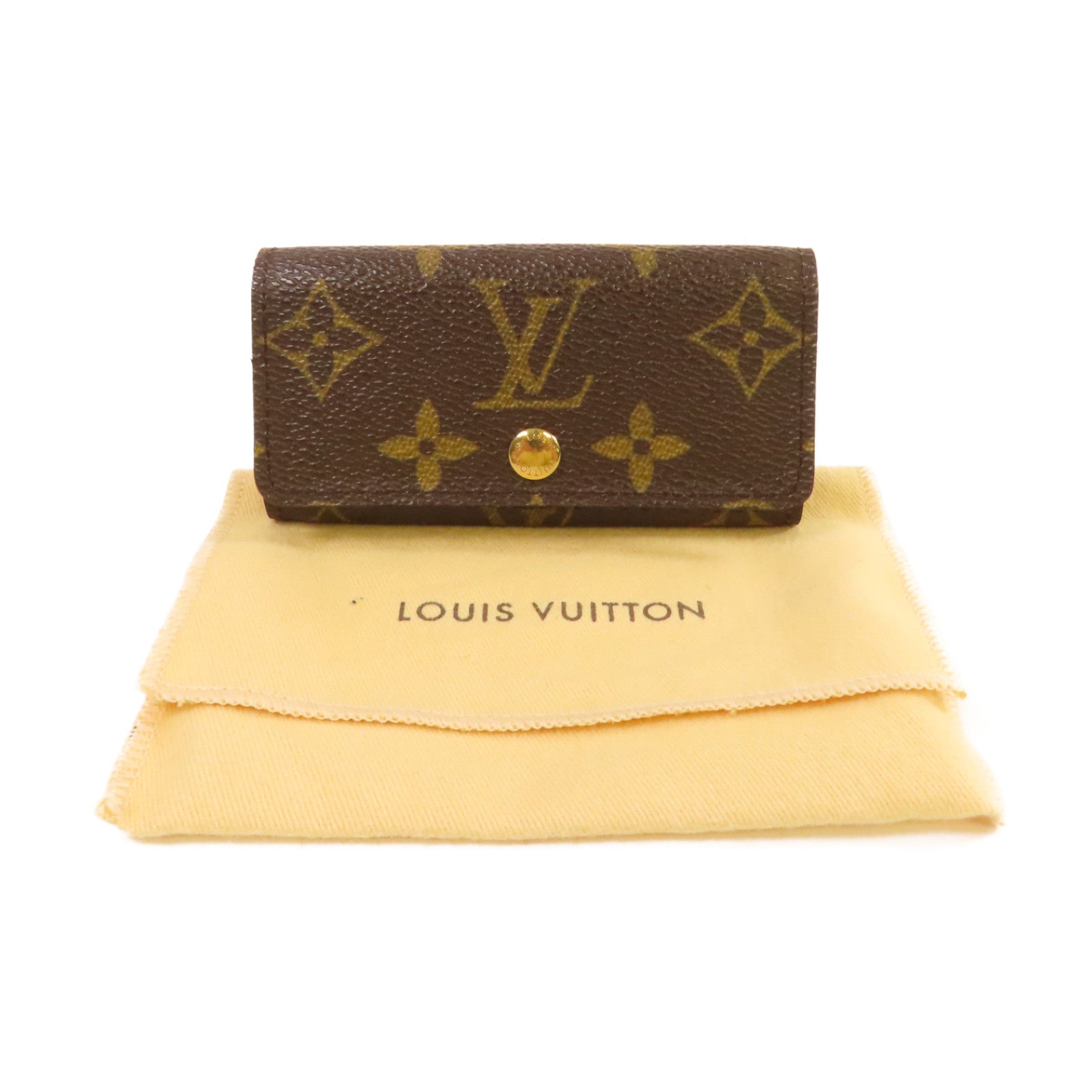 LOUIS VUITTON Monogram Multicles 4 Key Holder金扣鎖匙套啡色