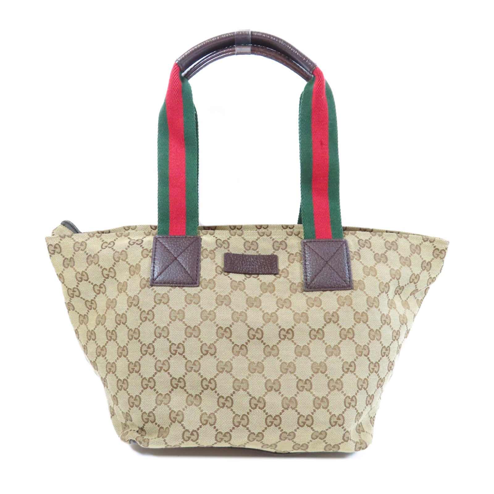 GUCCI 【激減優惠】帆布Tote Bag銀扣肩背袋啡色