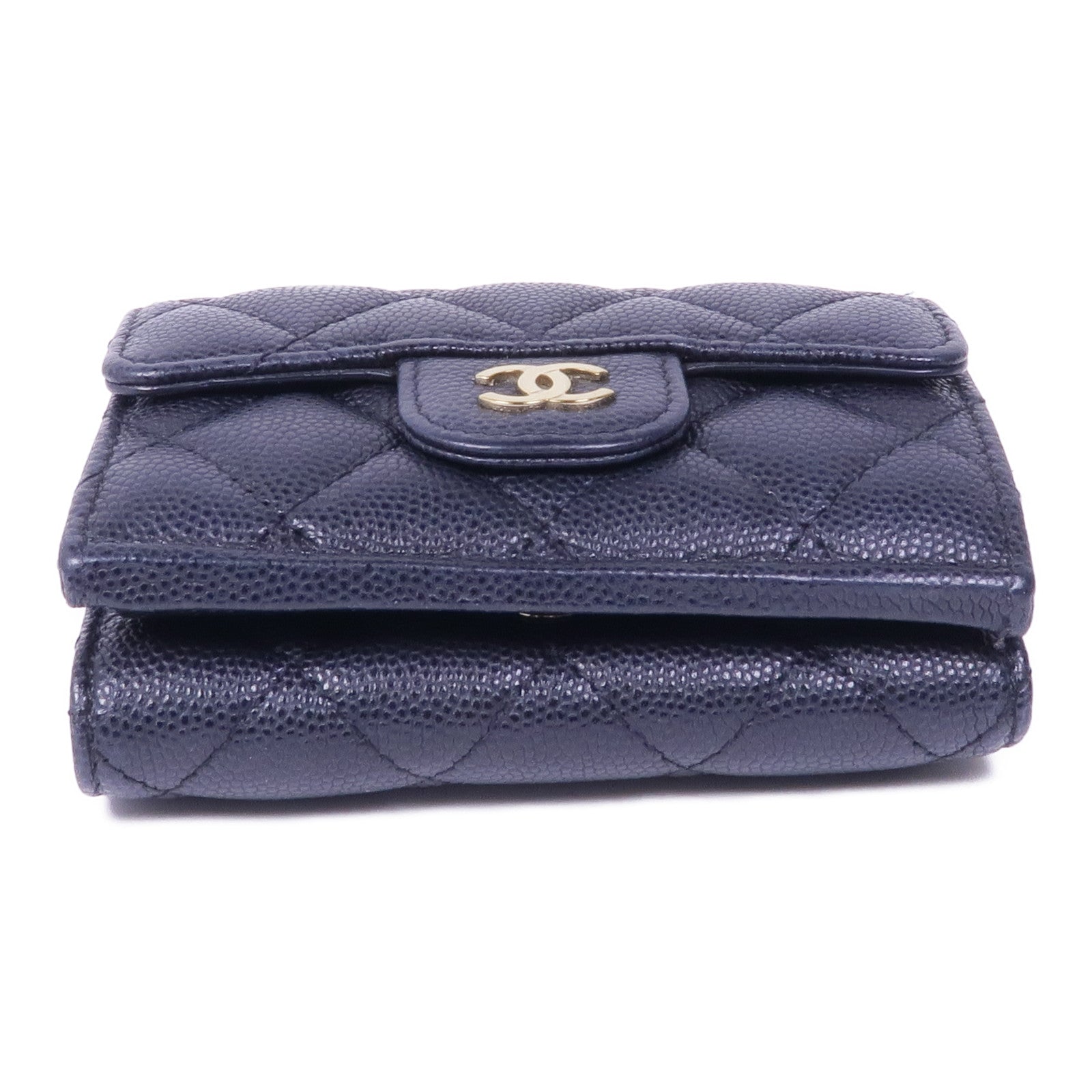 CHANEL 牛皮皮革Wallet金扣錢包