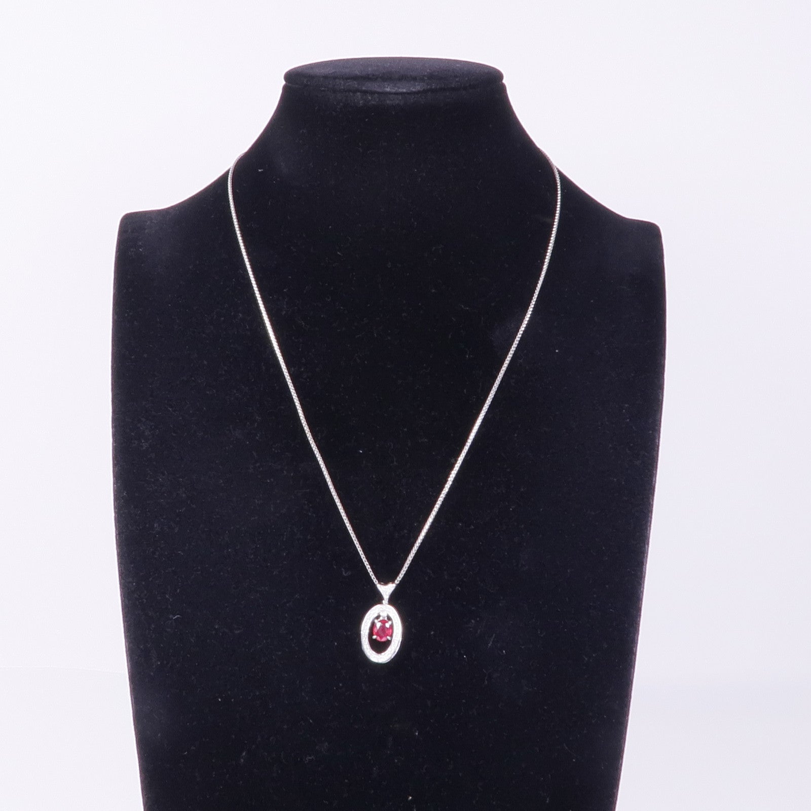 JEWELRY 18K白金Ruby Diamond Necklace紅寶石/鑽石項鍊